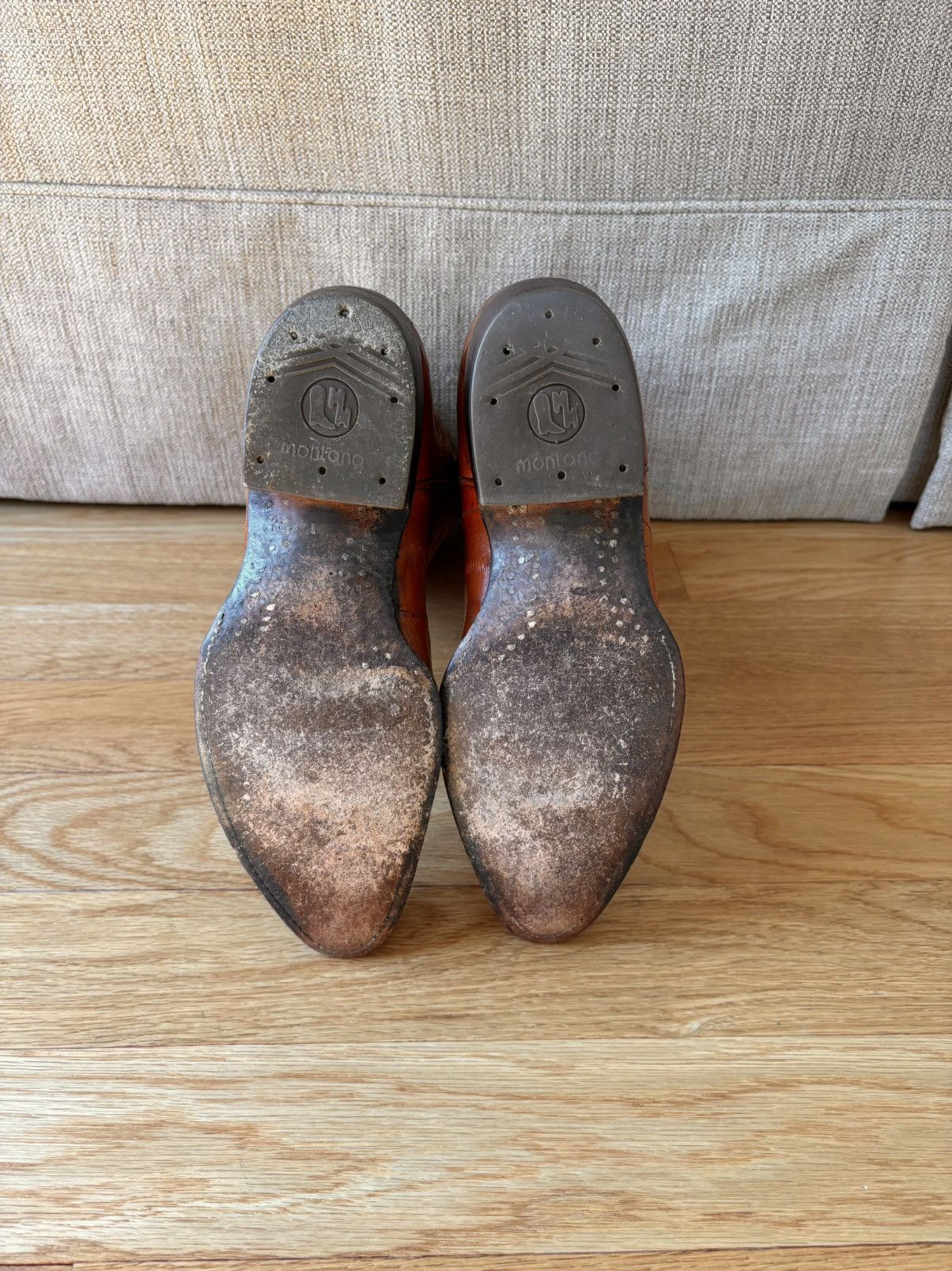 Other Montana Vintage 90s Eel Skin Cowboy Boots Tan Western 9 E Size US 9 / EU 42 - 14 Thumbnail