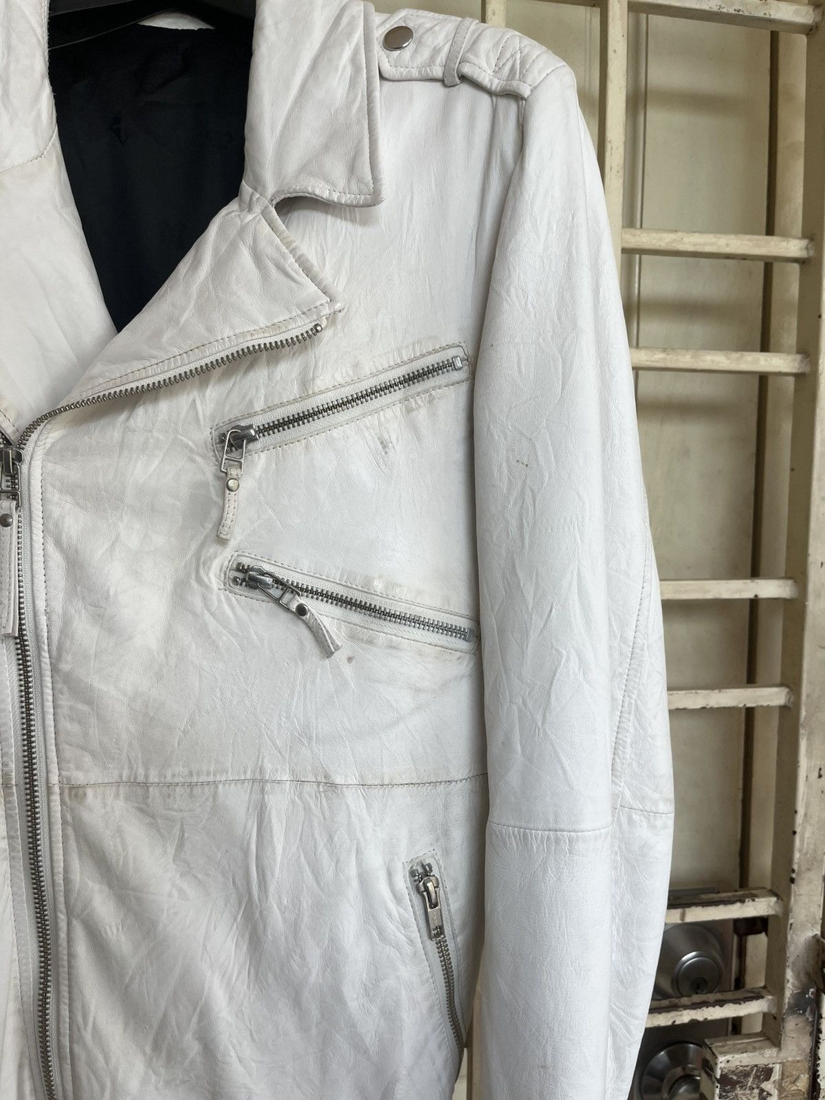 Japanese Brand Custom Culture white leather jacket Size US M / EU 48-50 / 2 - 22 Thumbnail