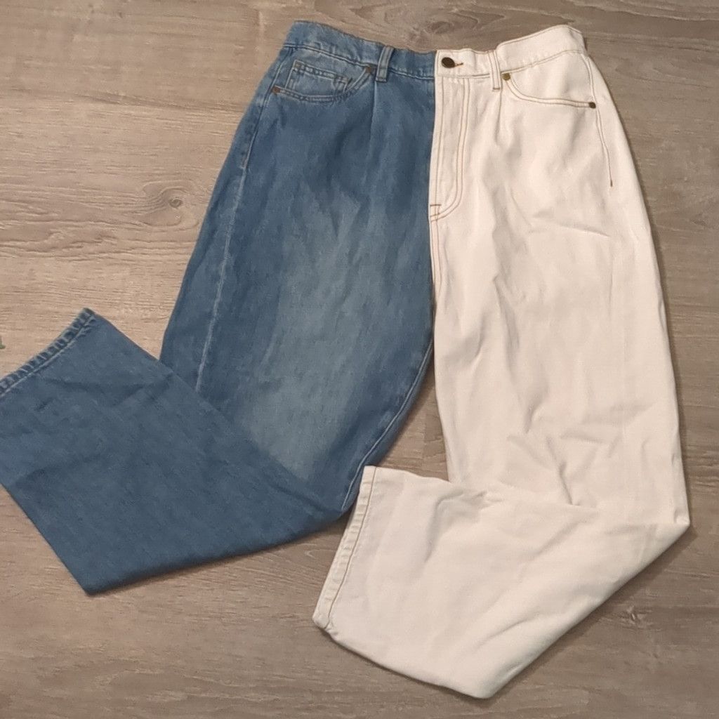 Sandrine Rose Sr vs Sandrine Rose Color Block Retro Jeans Milky Way 30 Size 30" / US 8 / IT 44 - 1 Thumbnail