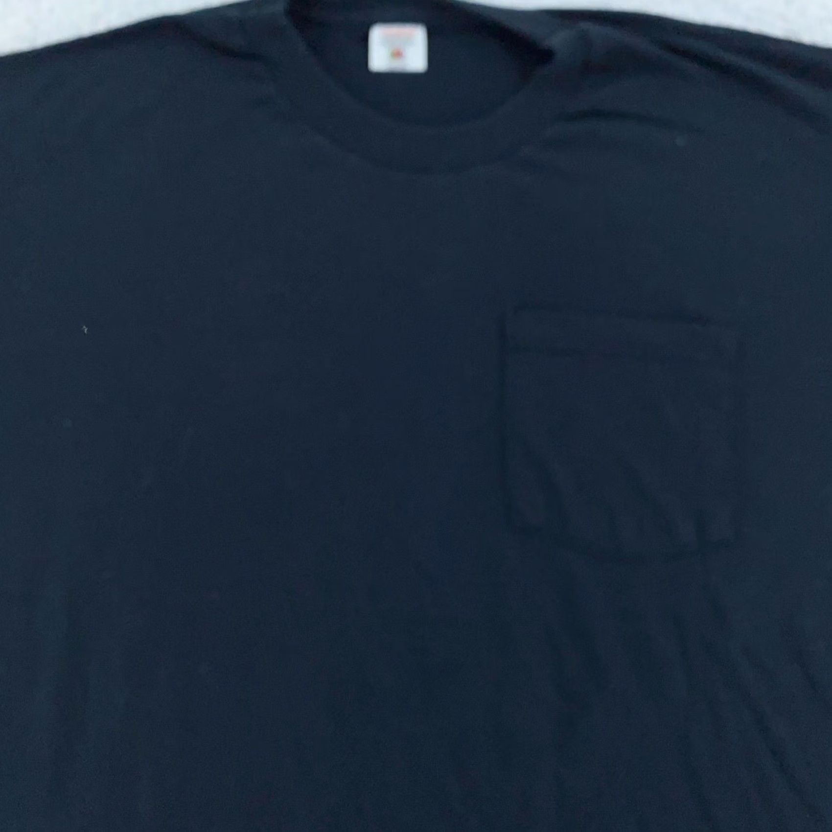 Fruit Of The Loom VINTAGE Fruit of the Loom Pocket T-Shirt Mens L/XL Golden Blend Tee Black Cotton Polyester Crew Neck Short Sleeve Size US L / EU 52-54 / 3 - 2 Thumbnail