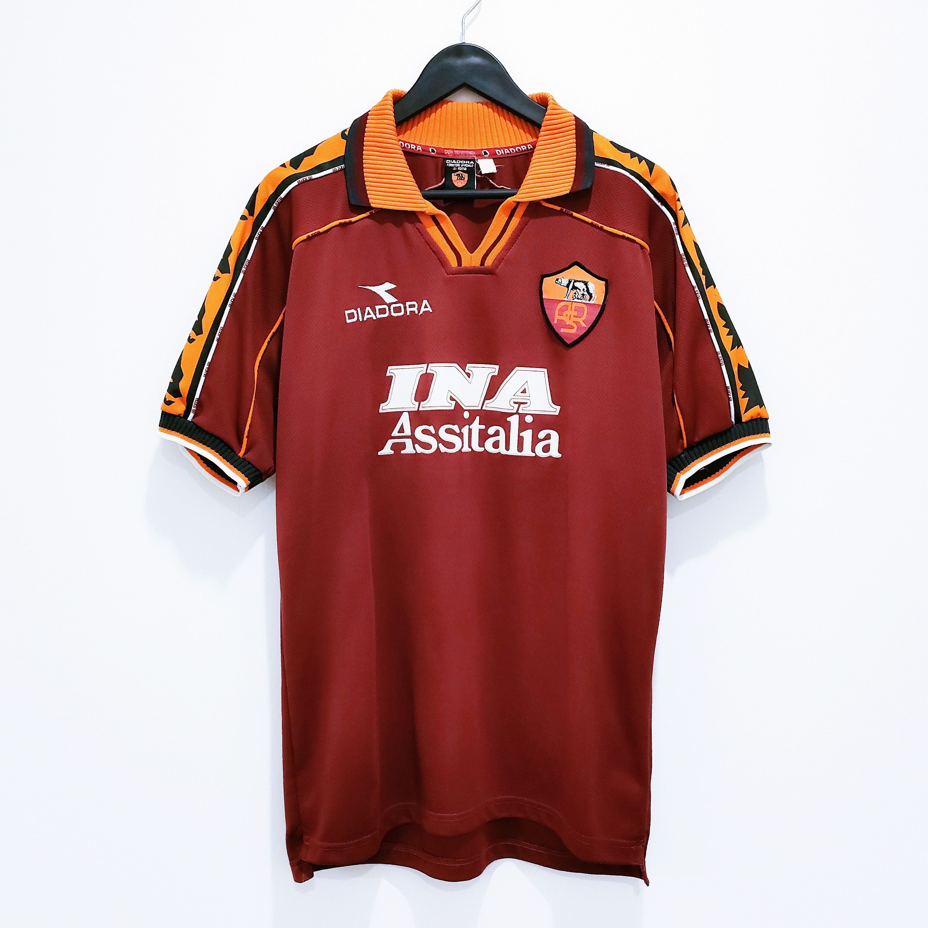 Diadora × Vintage Totti #10 Trikot AS Roma Home Kit Diadora Shirt XL