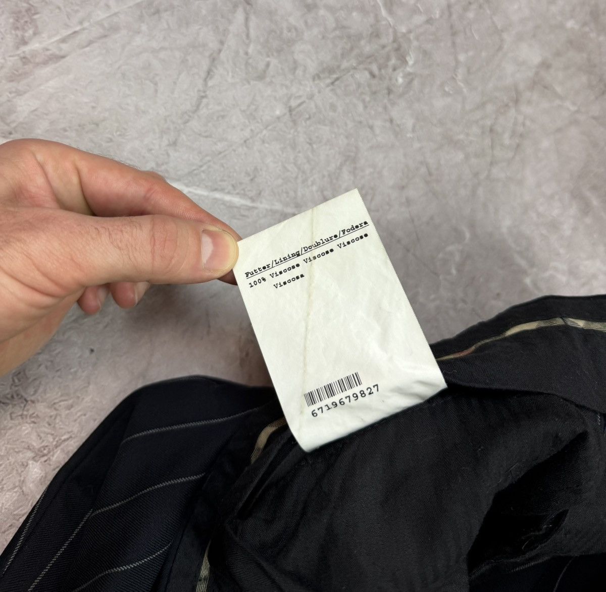 Burberry Burberry Pinstripe Pants Black Navy Wool Pleated Plaid Trim Size US 36 / EU 52 - 8 Thumbnail