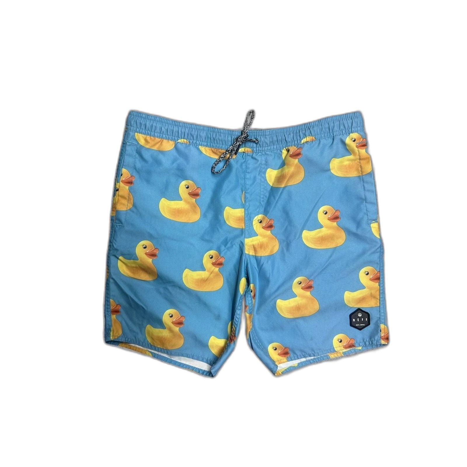 Vintage Neff Swim Trunks Shorts Rubber duck Drawstring Blue Mens Sma Size US 26 / EU 42 - 1 Thumbnail