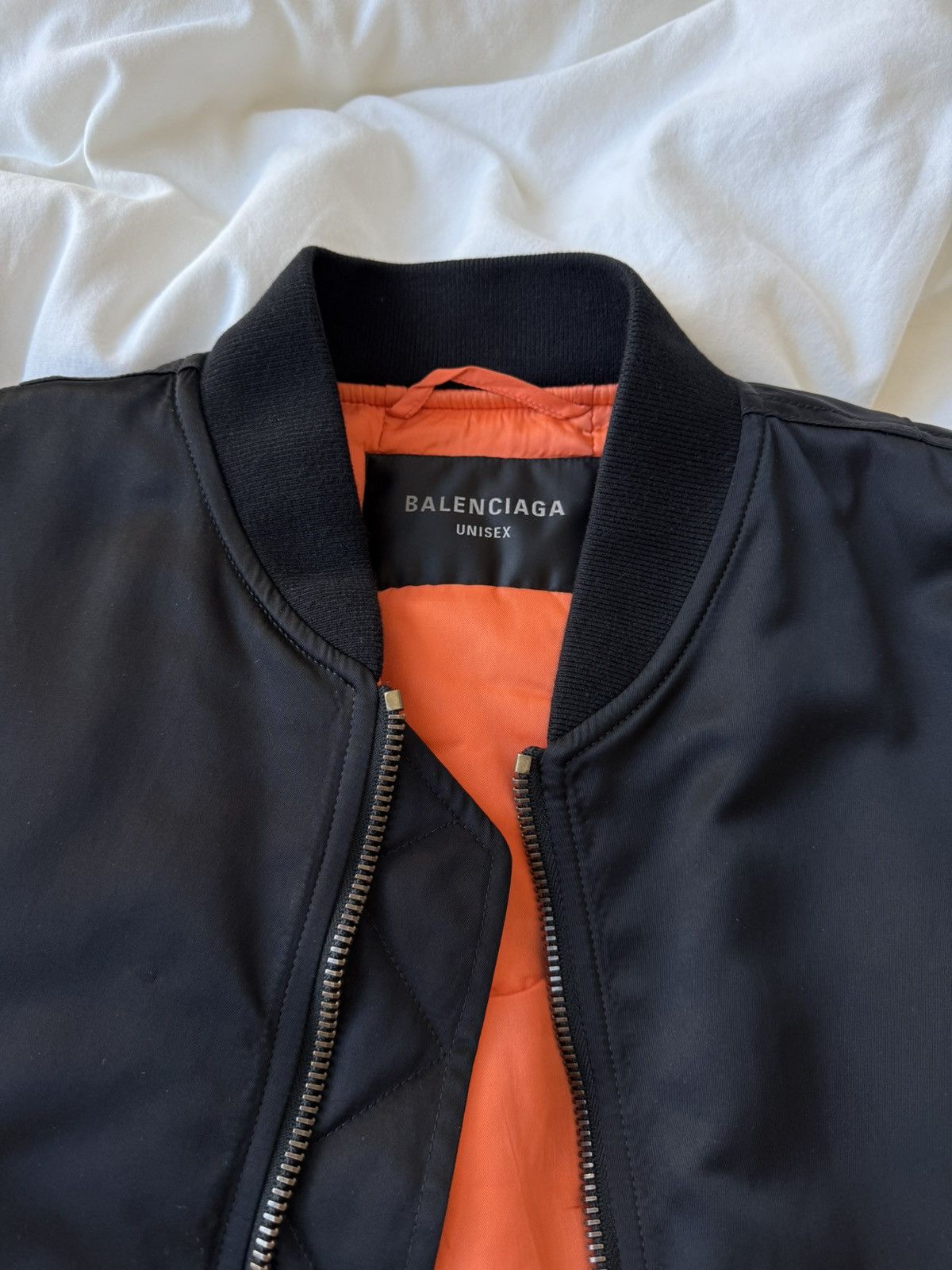 Balenciaga Unisex Shrunk Bomber Jacket in Black Nylon Size US L / EU 52-54 / 3 - 3 Thumbnail