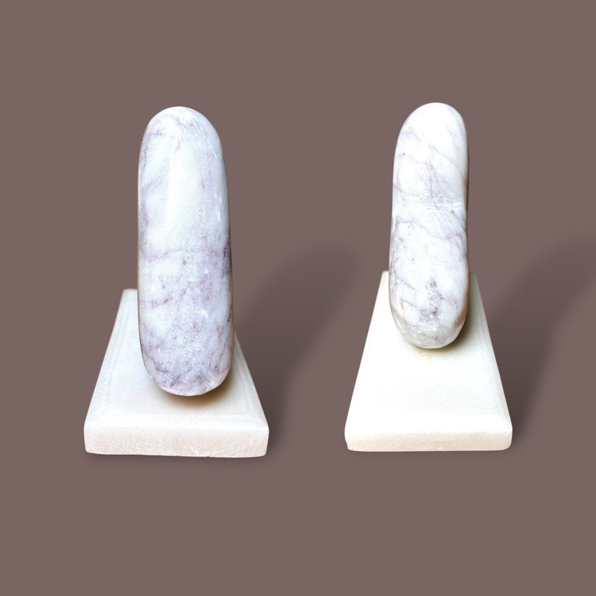 Handmade Polished Carved Light Color Marble Heart on Base Sculpture Size ONE SIZE - 5 Thumbnail