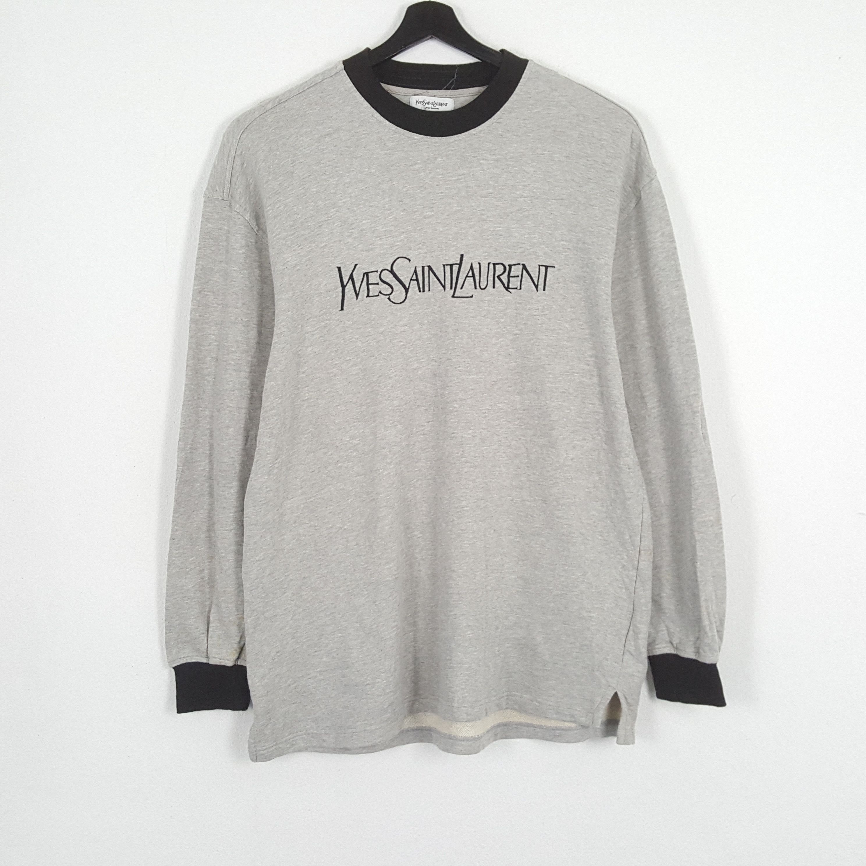 Vintage × Yves Saint Laurent YVES SAINT LAURENT Luxury Brand Spellout Design Tshirt Size US XL / EU 56 / 4 - 1 Thumbnail