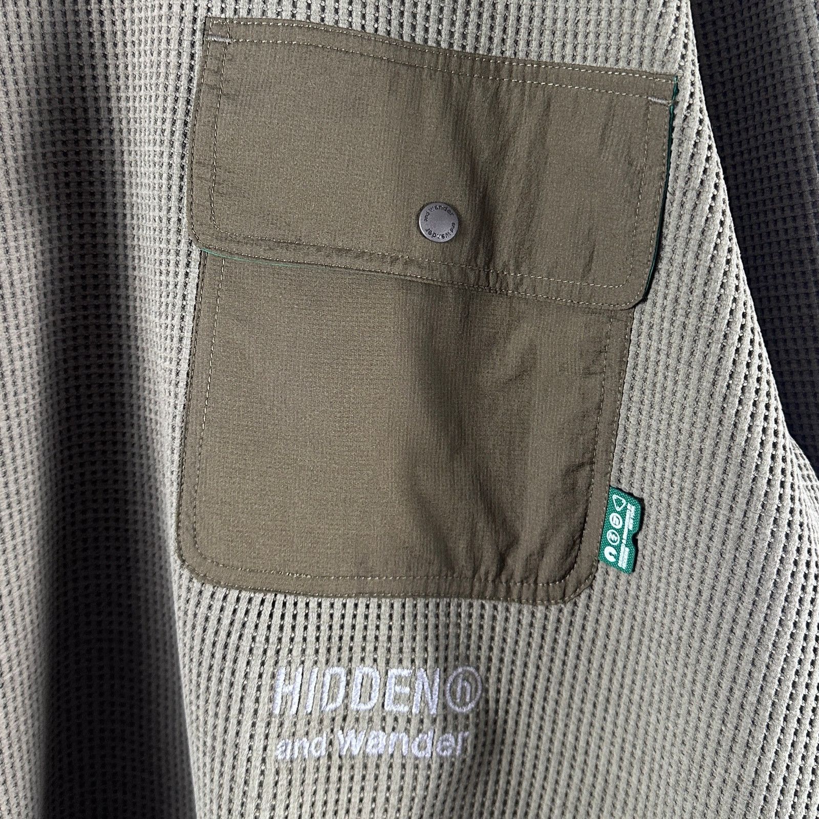 And Wander × HIDDEN Olive PE Waffle Thermal Longsleeve Size US XL / EU 56 / 4 - 3 Thumbnail
