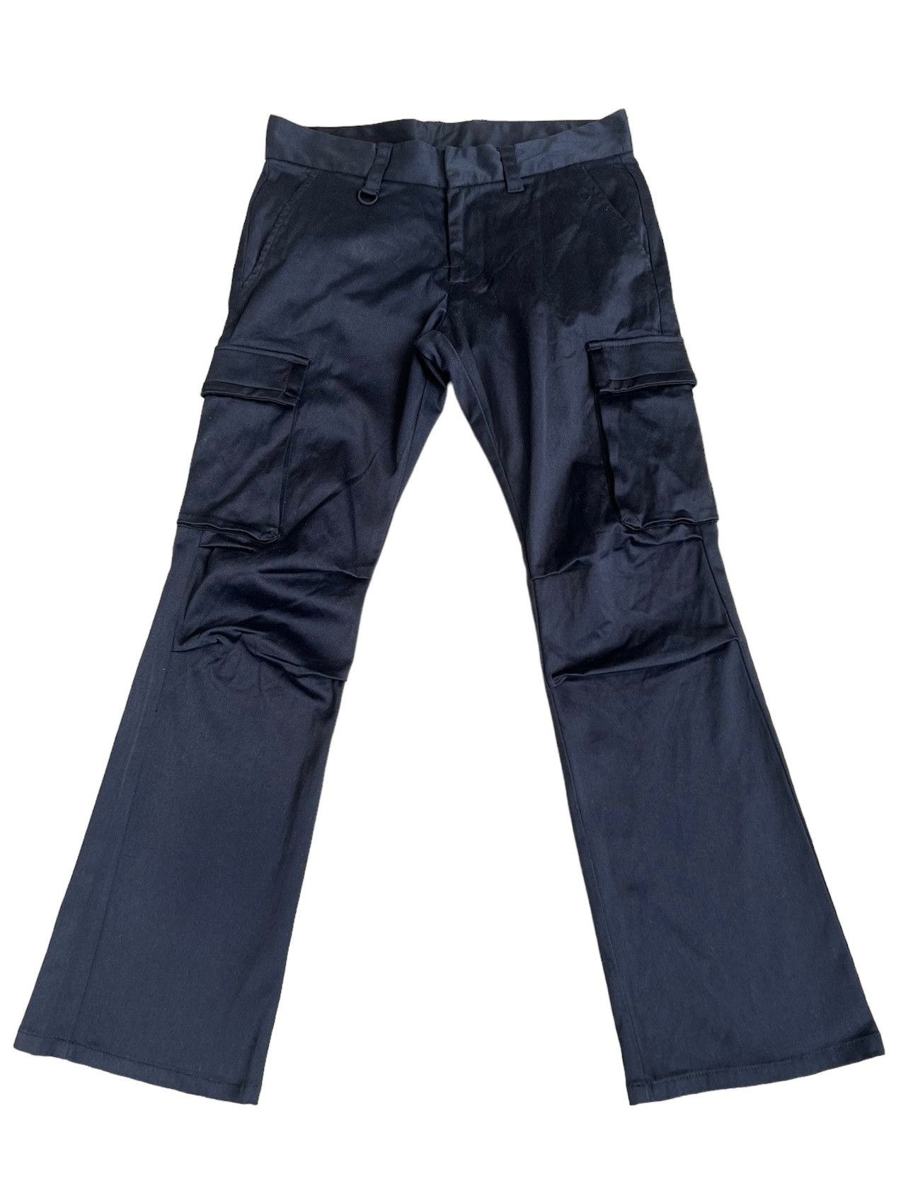 image of Vanquish Gold Japan Stretchblack Crop Cargo Flare Trouser, Men's (Size 29)