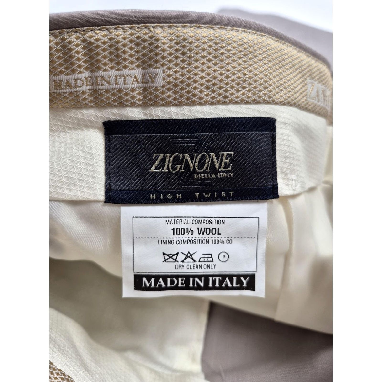 Vintage Zanieri Dress Pants Mens 46x37 Beige Wool Pleated Straight Unhemmed Italy NWT Size US 30 / EU 46 - 5 Thumbnail