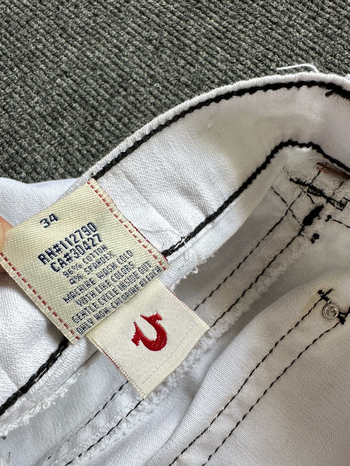 True Religion TRUE RELIGION Disco Julie Big T Distressed Denim Pants Size 34" / US 12 / IT 48 - 12 Thumbnail