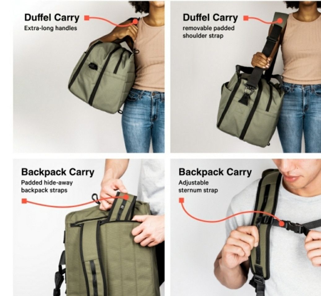Other The Anywhere Pakt 50L Green carry on. bag backpack duffel Size ONE SIZE - 10 Thumbnail