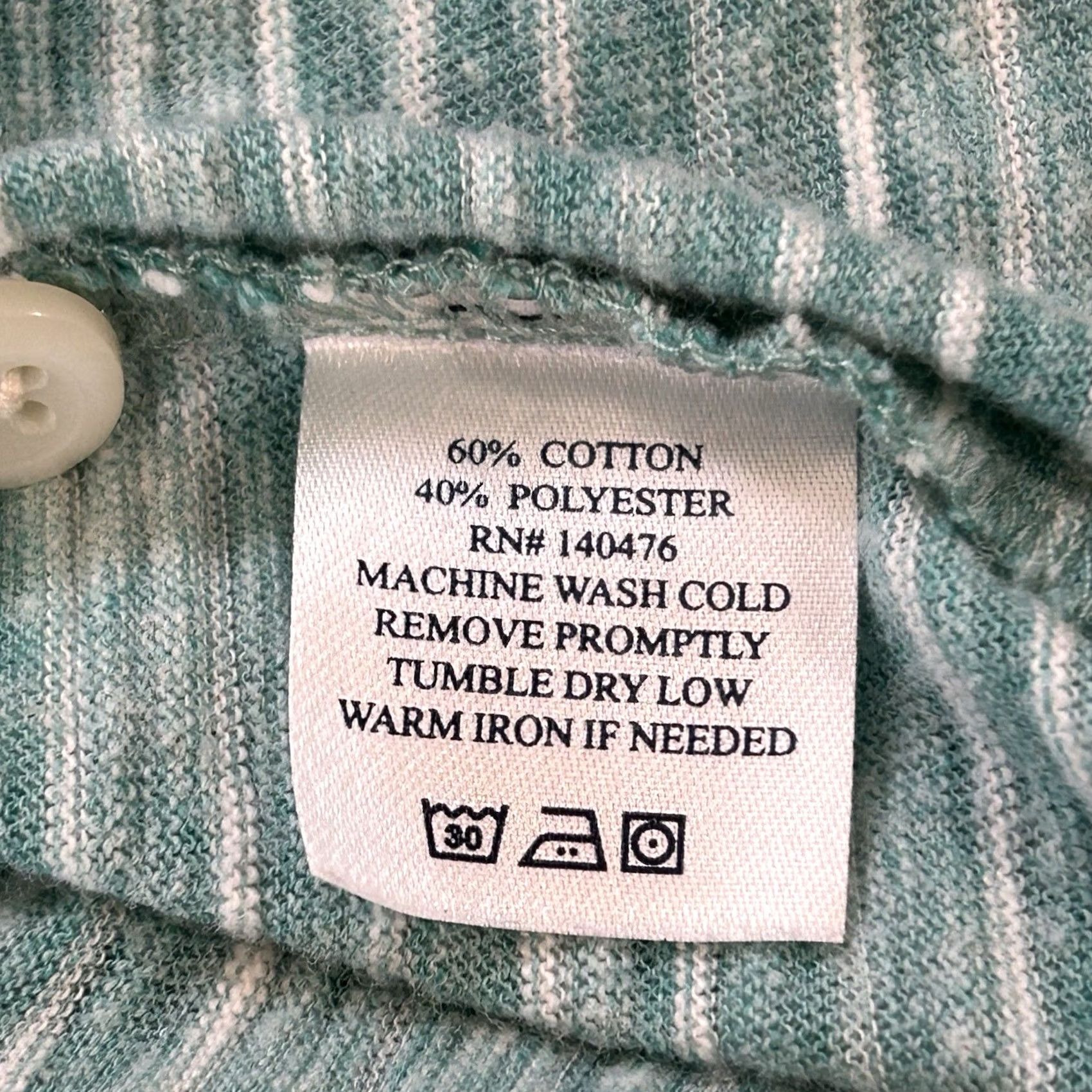 Faherty Faherty Cloud Polo Shirt Men’s Medium Aqua Green Striped Pocket Short Sleeve Size US M / EU 48-50 / 2 - 4 Thumbnail