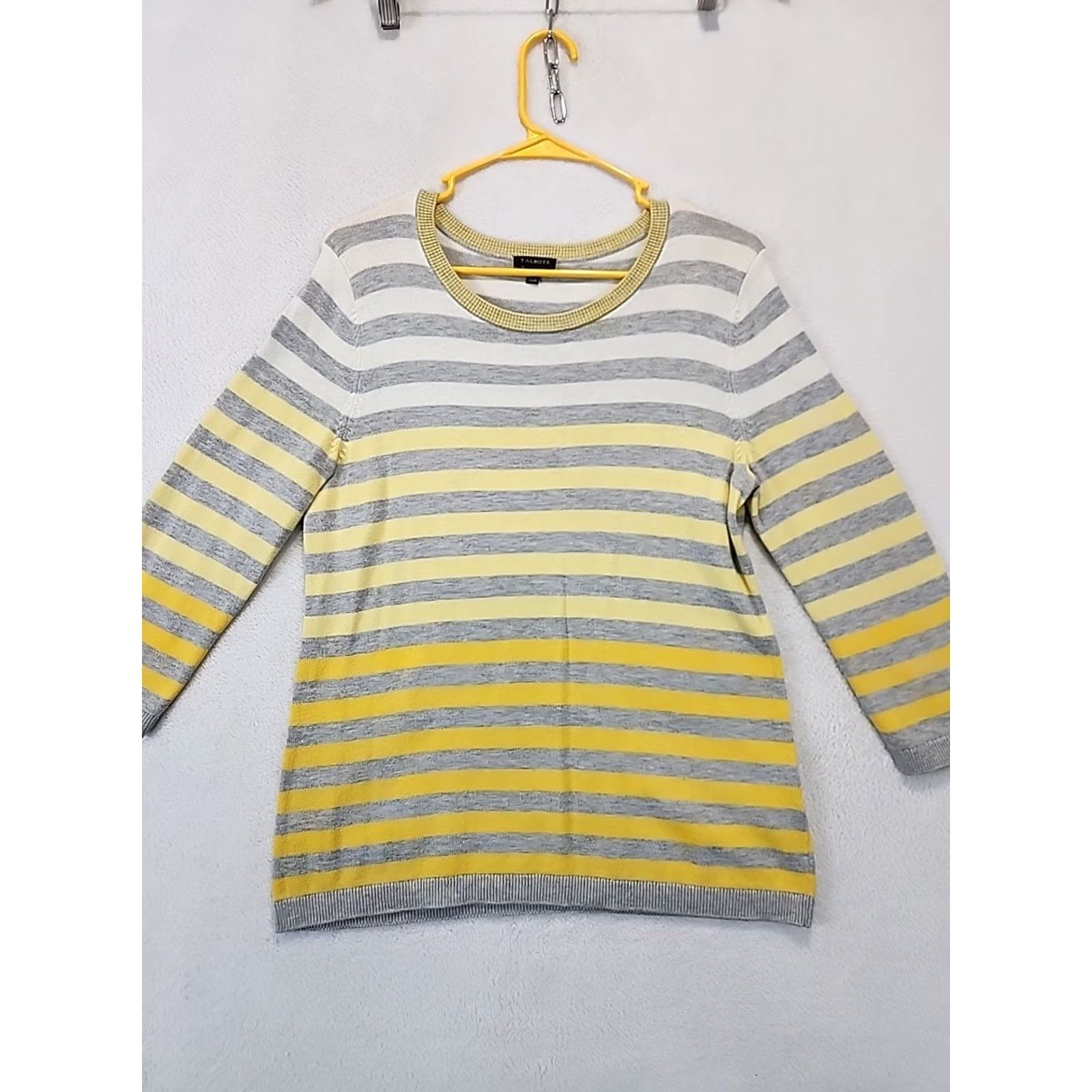 Talbots Talbots Sweater Stripe 3/4 Sleeves Crew Neck Multicolor Knit All Seasons Ladies M Regular Size M / US 6-8 / IT 42-44 - 3 Thumbnail