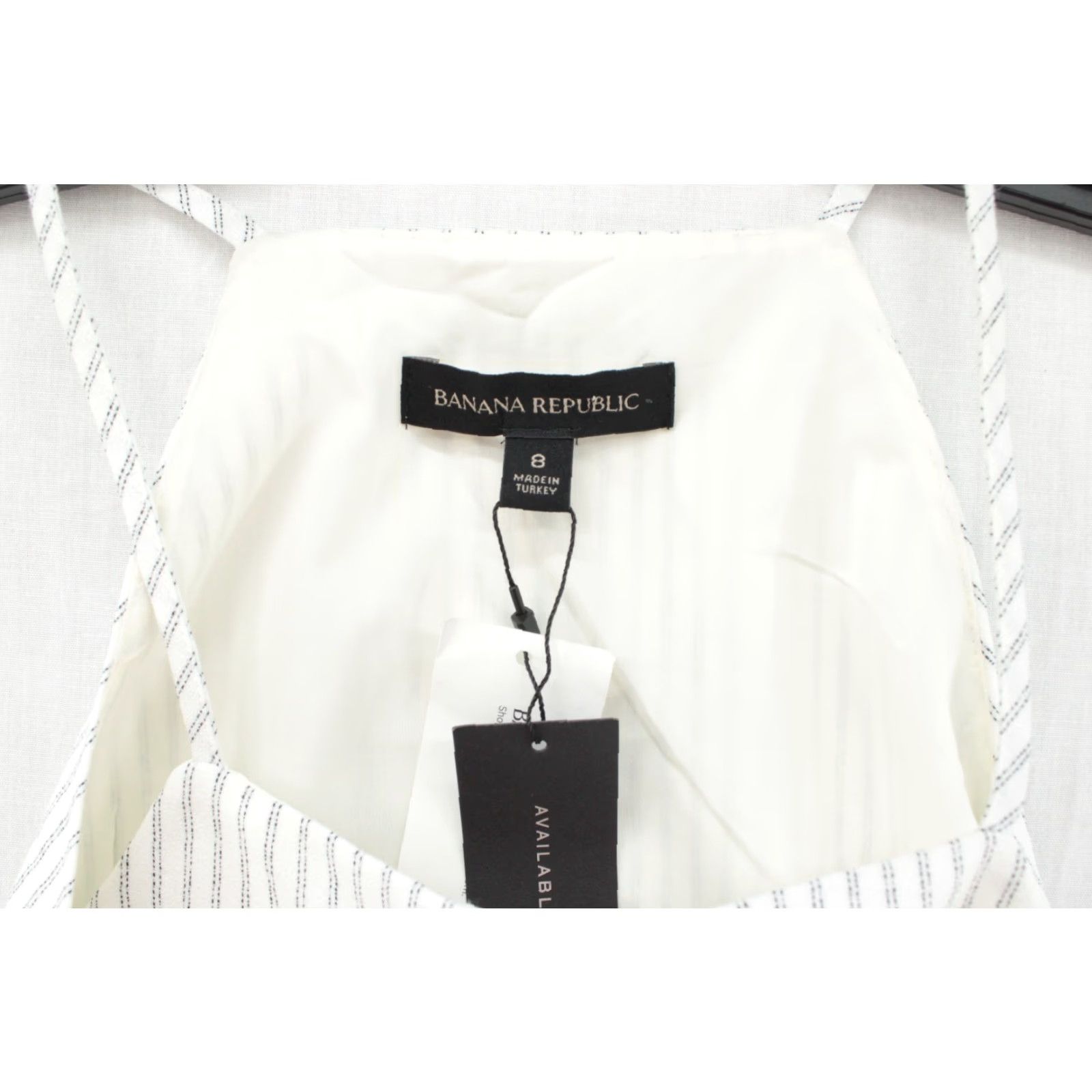 Banana Republic NWT Banana Republic Sadie High Top Women's Size 8 White Beige peplum preppy Blouse Shirt Sleeveless Regular Womens Size M / US 6-8 / IT 42-44 - 6 Thumbnail