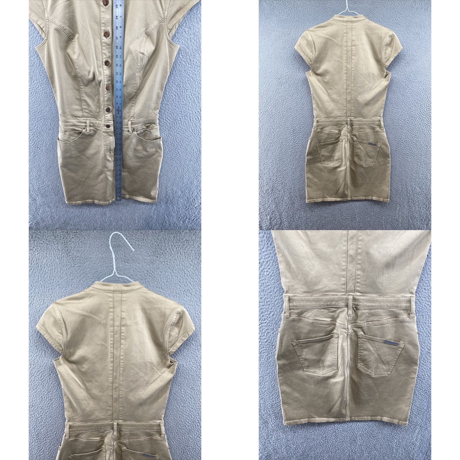 Calvin Klein Calvin Klein Cap Sleeve Button Up Shirt Dress Women’s Size M Beige Dress Shirt Dress Women’s Cap Sleeve Button Up CK Size M / US 6-8 / IT 42-44 - 8 Thumbnail