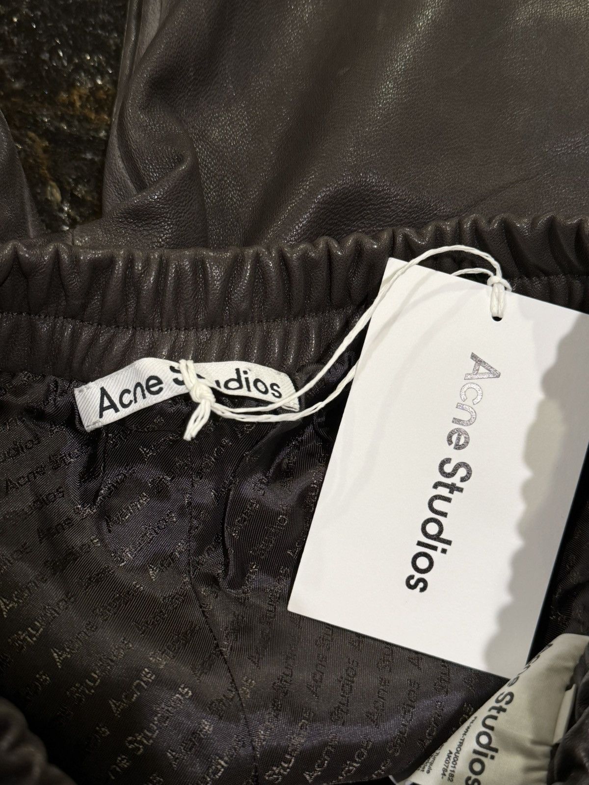 Acne Studios Acne Studios Leather Dark Brown Straight Leg Pants Size 32" / US 10 / IT 46 - 11 Thumbnail