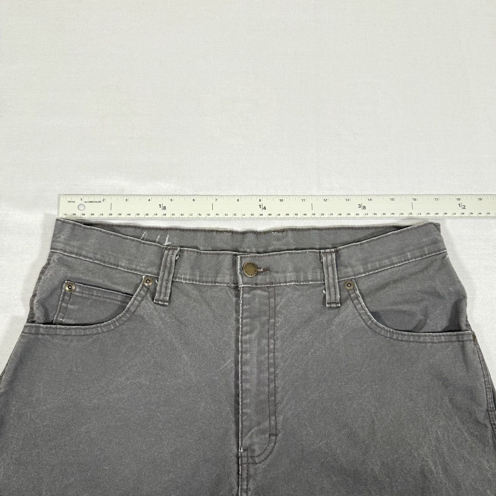 Dickies Dickies Pants Mens 34x32 Gray Canvas Carpenter Straight Fit Stretch Workwear Y2K Size US 34 / EU 50 - 6 Thumbnail