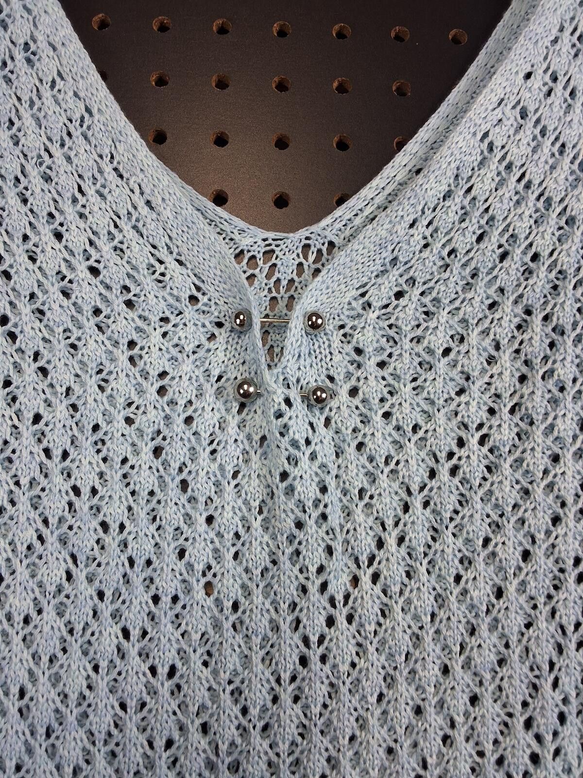 The Unbranded Brand Elegant Light Blue Knit Maxi Dress with Button Detail Medium Size M / US 6-8 / IT 42-44 - 3 Thumbnail