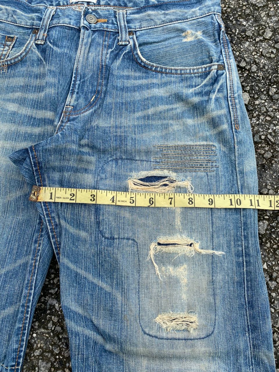 Edwin VINTAGE EDWIN EXCLUSIVE VINTAGE PATCHWORK DISTRESSED DENIM Size US 31 - 12 Thumbnail