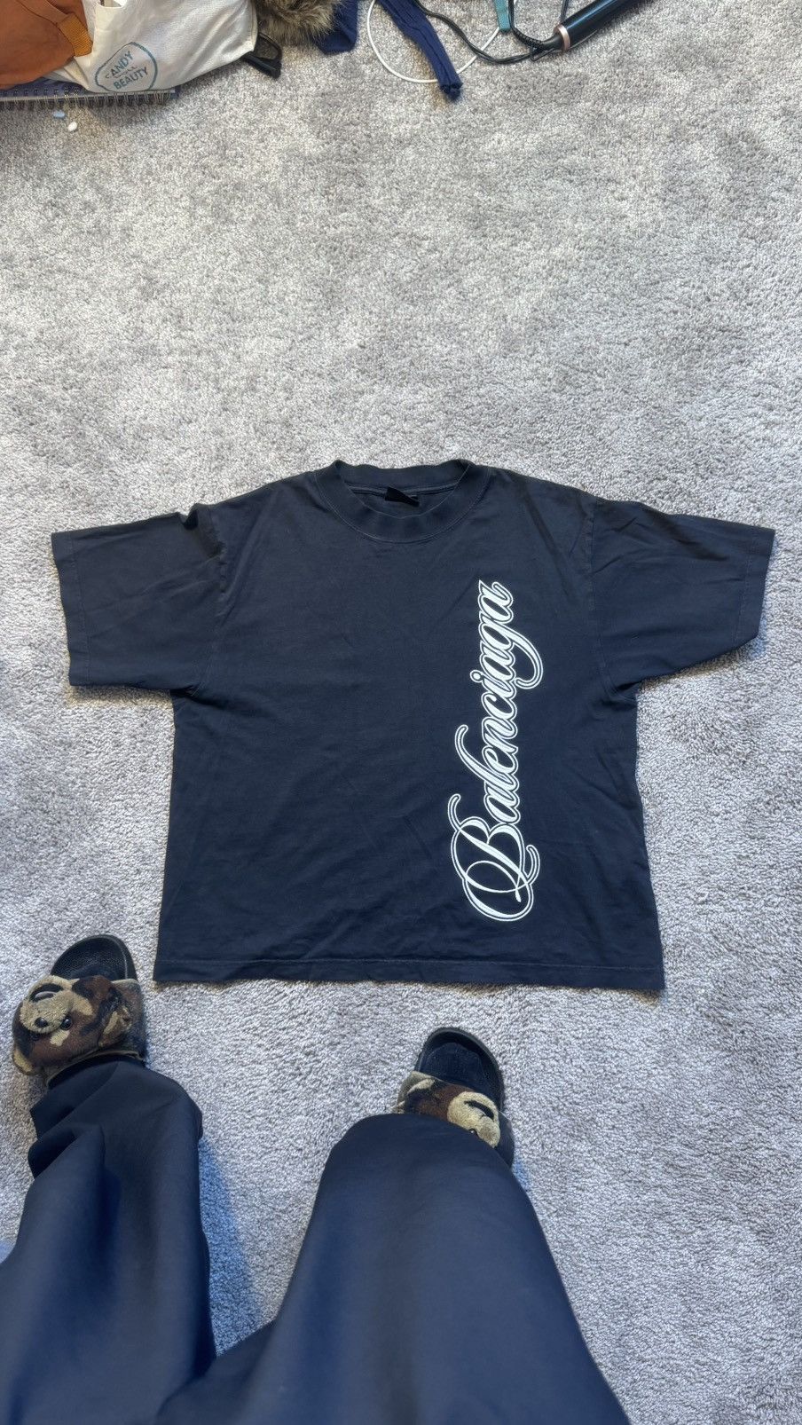 Balenciaga Balenciaga Men’s Cursive Medium Fit T-Shirt Size US XS / EU 42 / 0 - 1 Thumbnail
