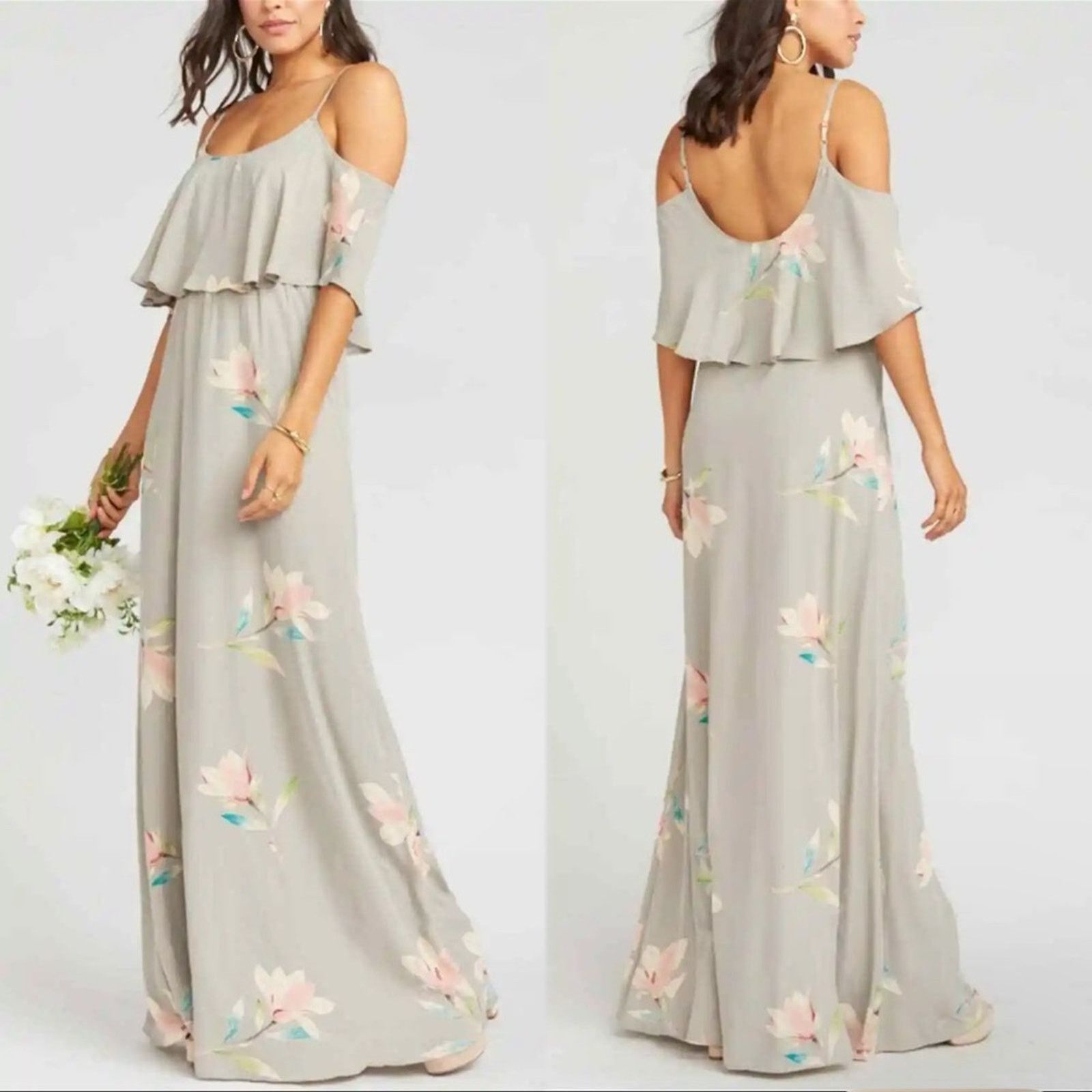 Show Me Your MuMu NWT Show Me Your Mumu Ruffle Maxi Gown Lily Showers Medium Size M / US 6-8 / IT 42-44 - 1 Thumbnail