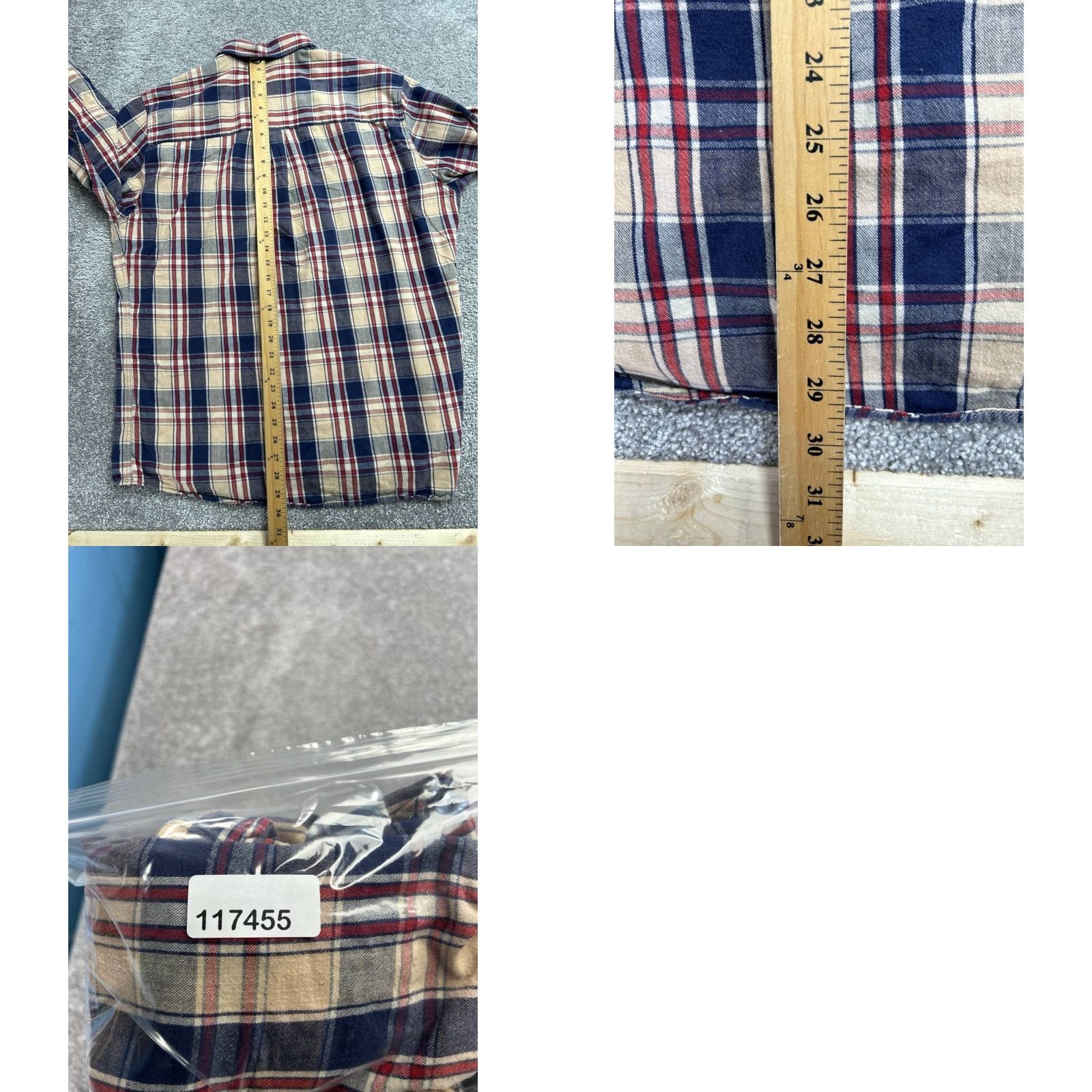 Marine Layer Marine Layer Shirt XL Multicolor Plaid Flannel Cotton Pleated Button Up Breathable Easy Care Pockets Casual Travel Modern Mens Size US XL / EU 56 / 4 - 8 Thumbnail