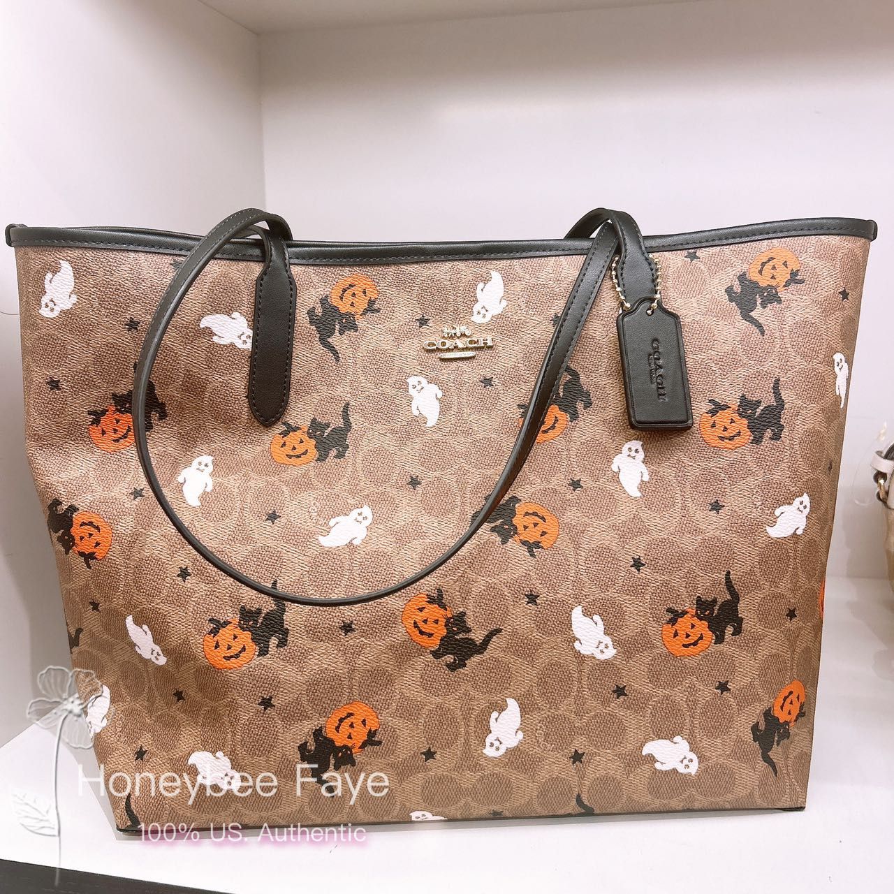 Coach City Tote In Signature Canvas With Halloween Print CW450 Size ONE SIZE - 2 Thumbnail