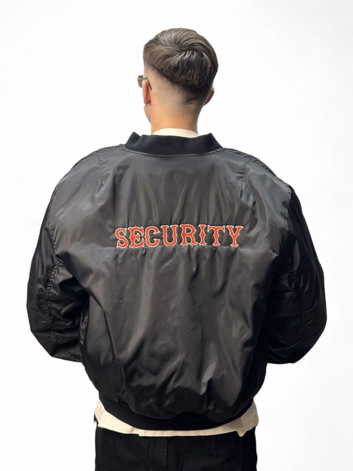 If Six Was Nine Vintage Okamoto Security Industries MA-1 Bomber Jacket Faded Size US L / EU 52-54 / 3 - 3 Thumbnail