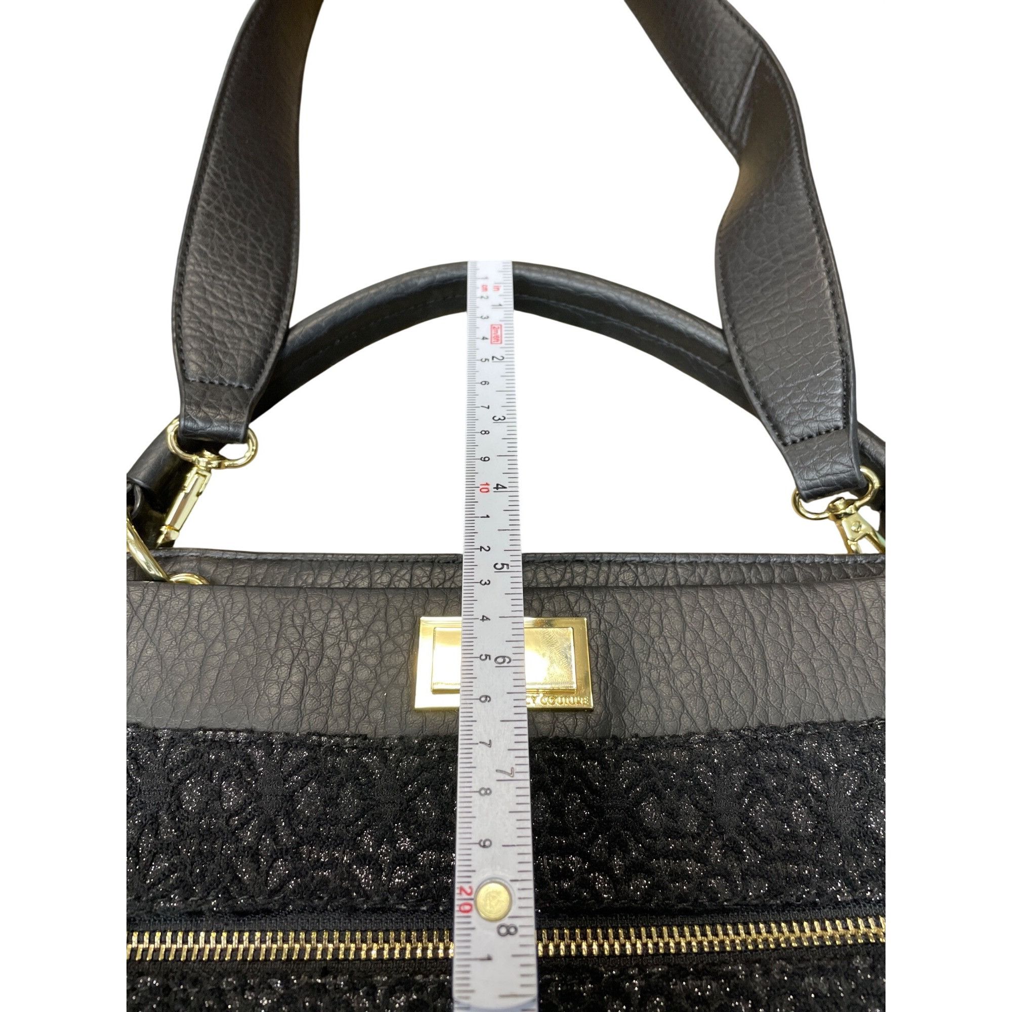 Juicy Couture Juicy Couture Wms Black Gold Pebbled faux leather Shoulder H Size ONE SIZE - 3 Thumbnail
