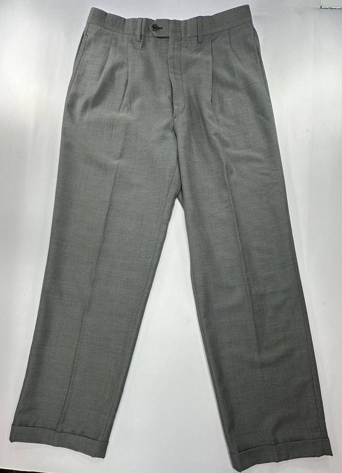 The Unbranded Brand Unbranded Pleated Straight Leg Dress Pants Mens Gray 34/30 Size US 34 / EU 50 - 1 Thumbnail