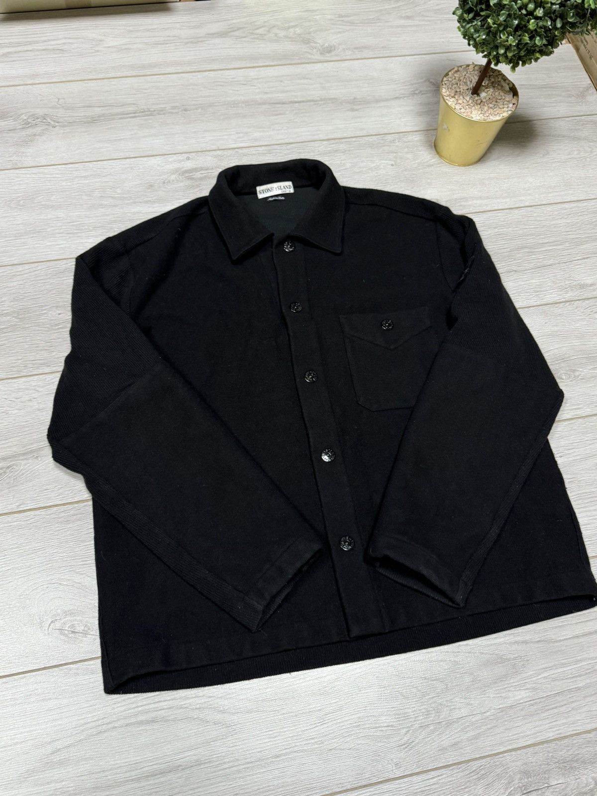 Stone Island Stone Island 00 vintage wool overshot buttons pocket jacket Size US XL / EU 56 / 4 - 6 Thumbnail