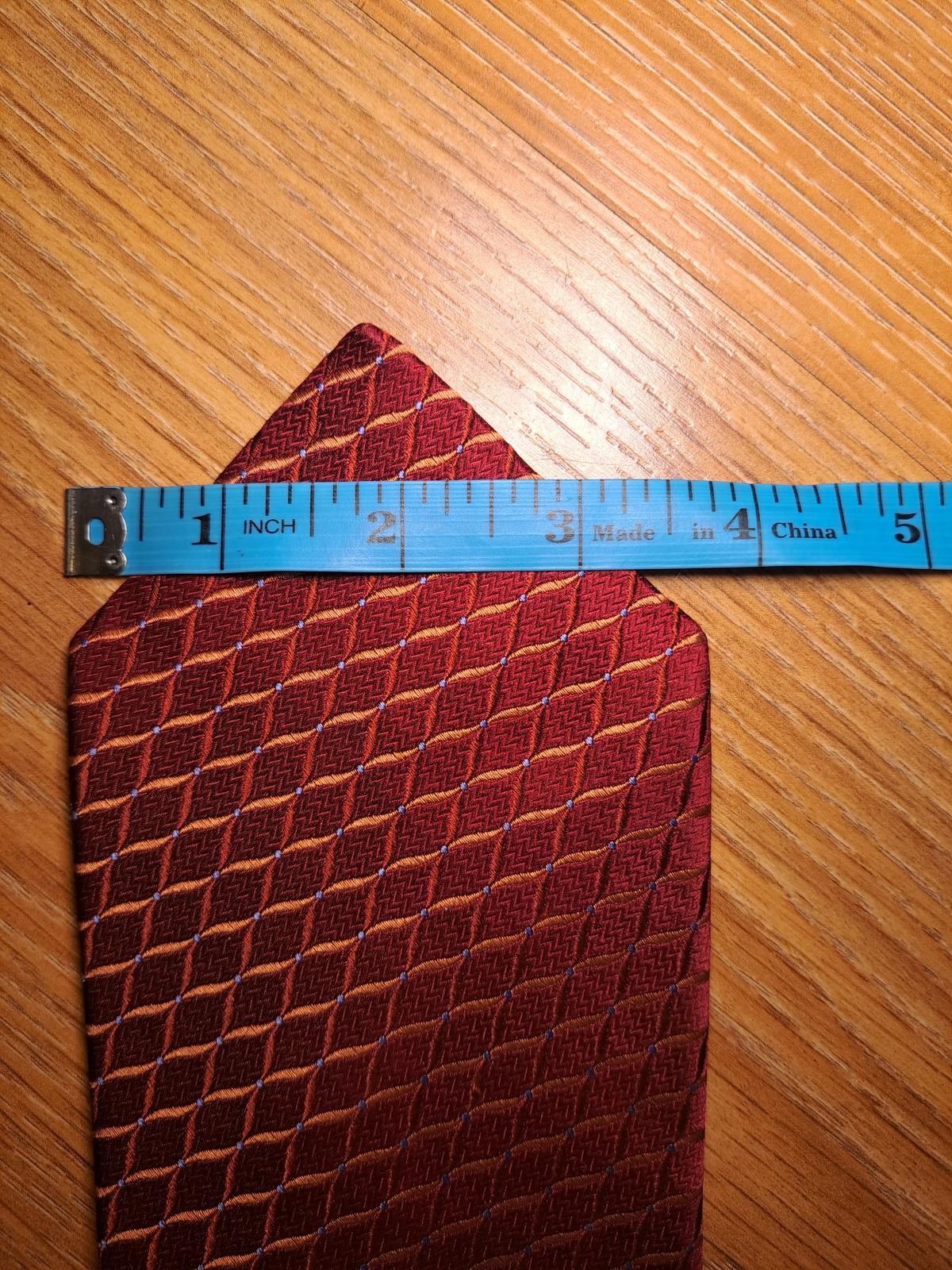 Ike Behar Ike Behar 100% Silk Tie Red Herringbone Handmade in USA Size ONE SIZE - 7 Thumbnail