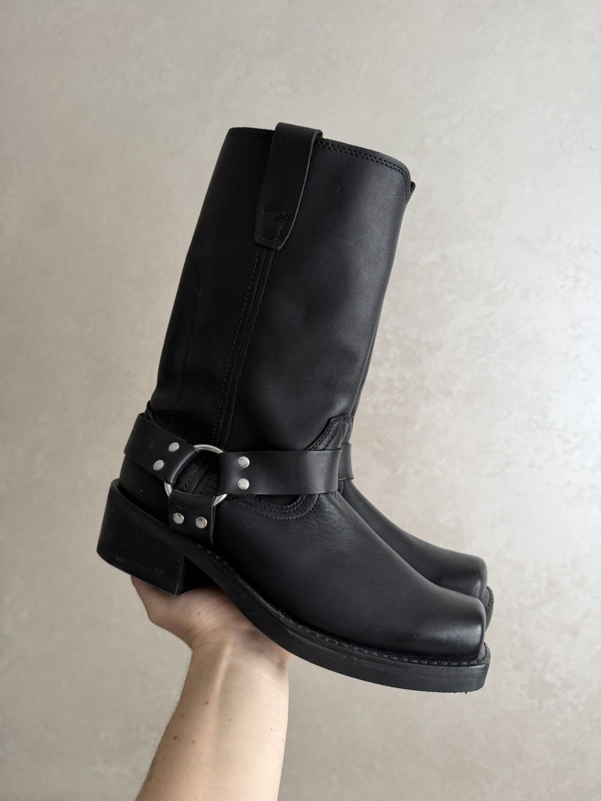If Six Was Nine Vintage Italian AS 98 Rick Owens Style Leather Biker Boots Size US 8 / EU 41 - 13 Thumbnail