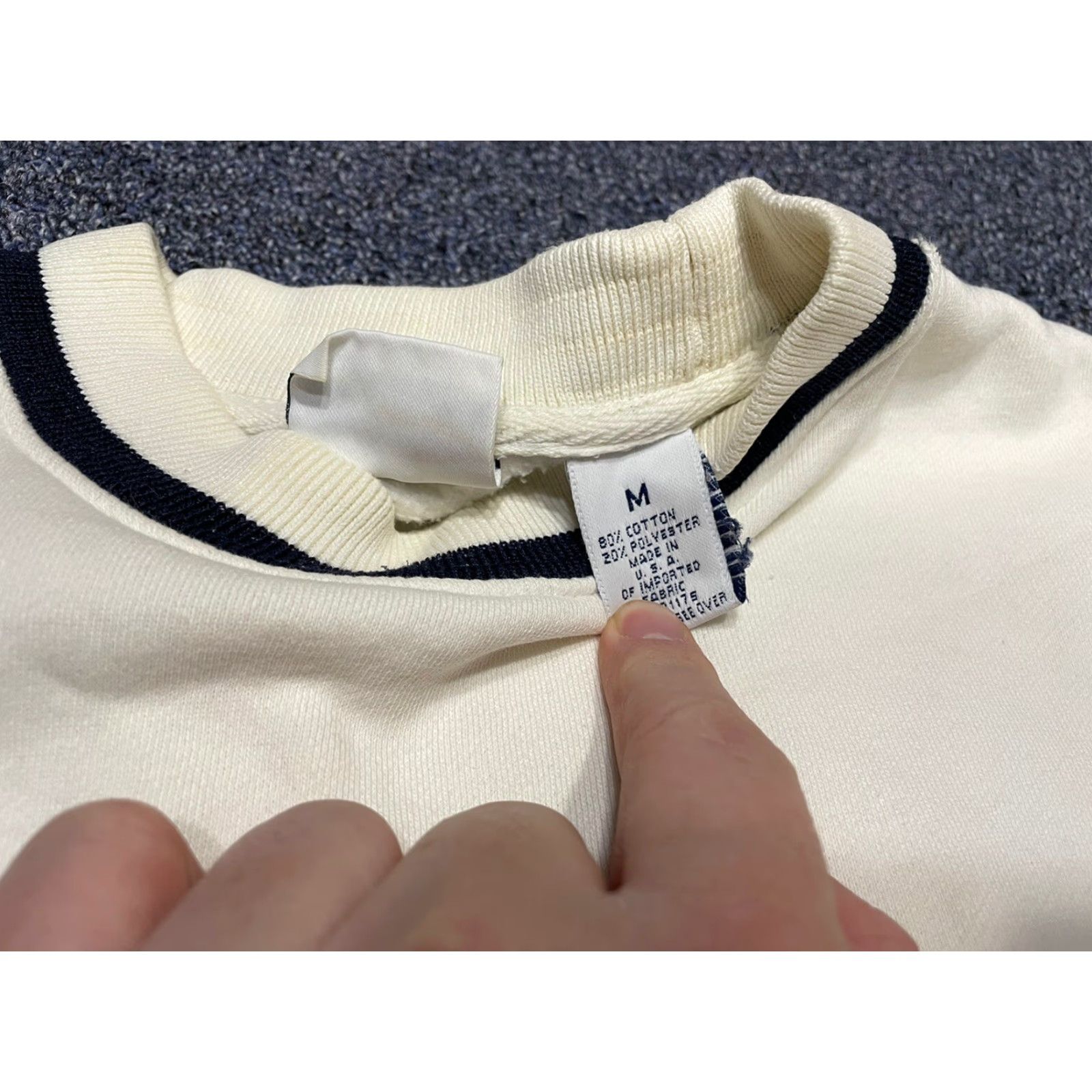Fila VINTAGE FILA Sweatshirt Mens M Embroidered Pullover 90s Beige Cotton Knit Logo Wool? No, Cotton. Size US M / EU 48-50 / 2 - 4 Thumbnail