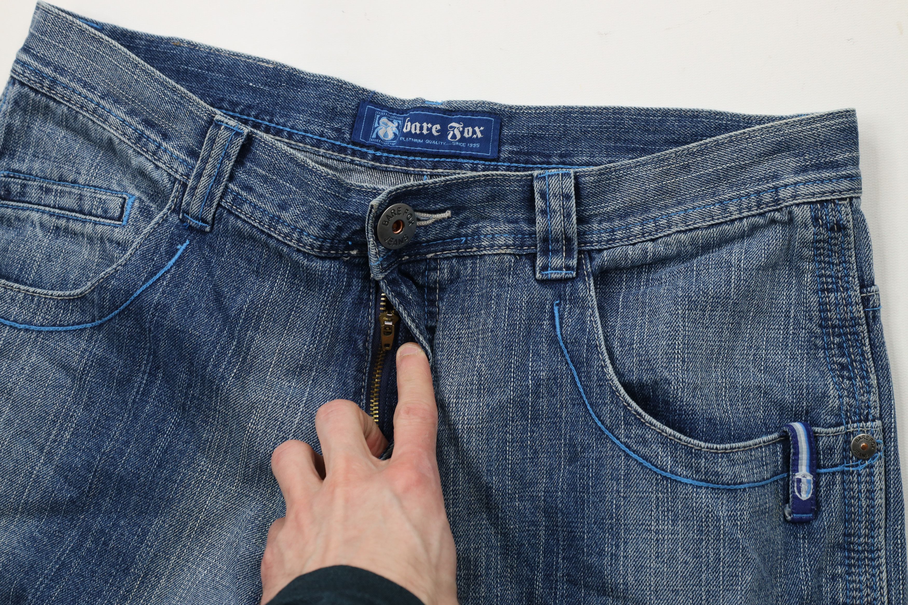 Vintage Vintage 90s Y2K Streetwear Wide Leg Denim Jeans Blue Cotton Size US 36 / EU 52 - 7 Thumbnail
