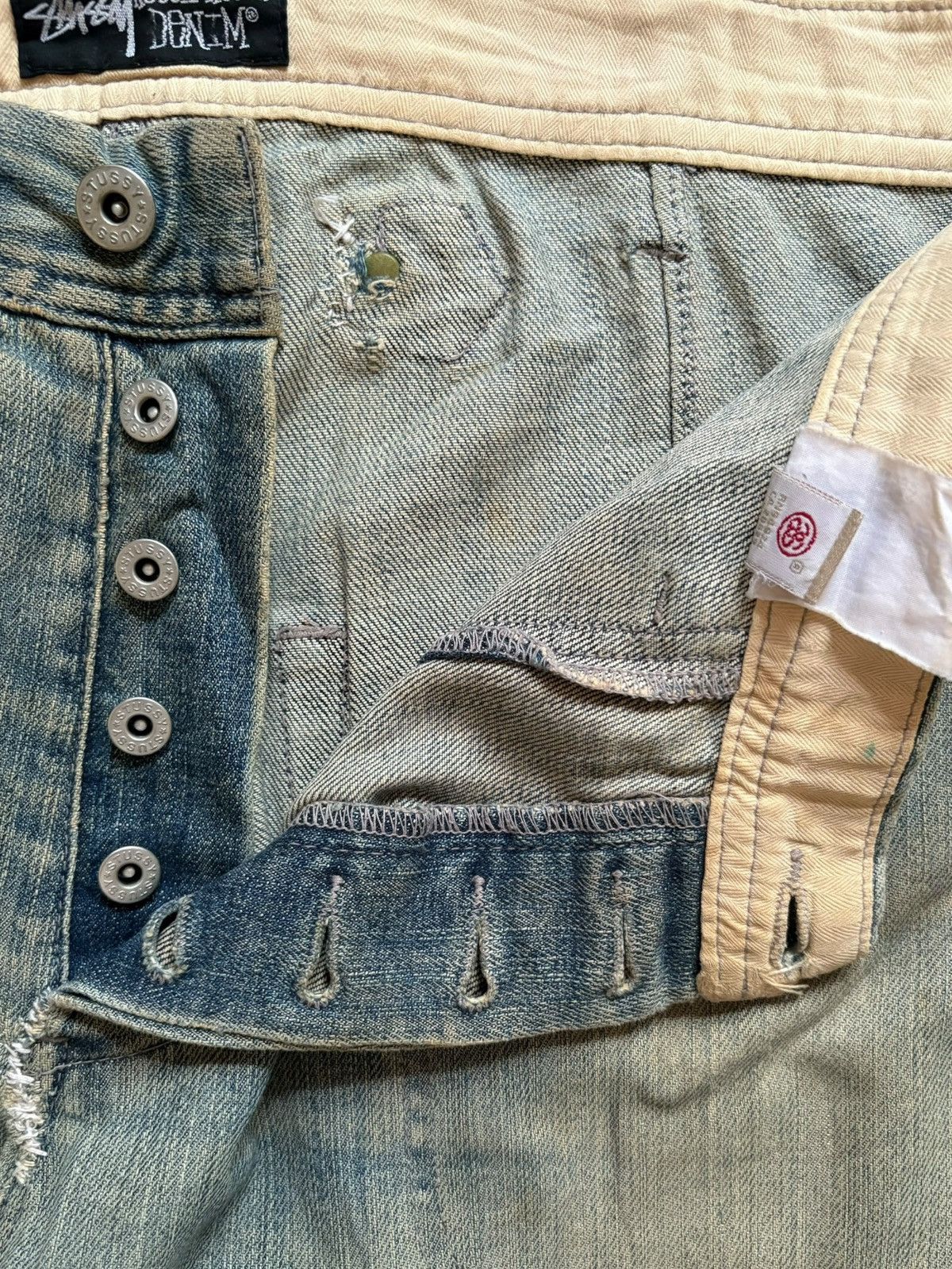 Stussy Vintage Stussy Rusty Mud Wash Rip Buckle Back Baggy Jean Size US 35 - 3 Thumbnail