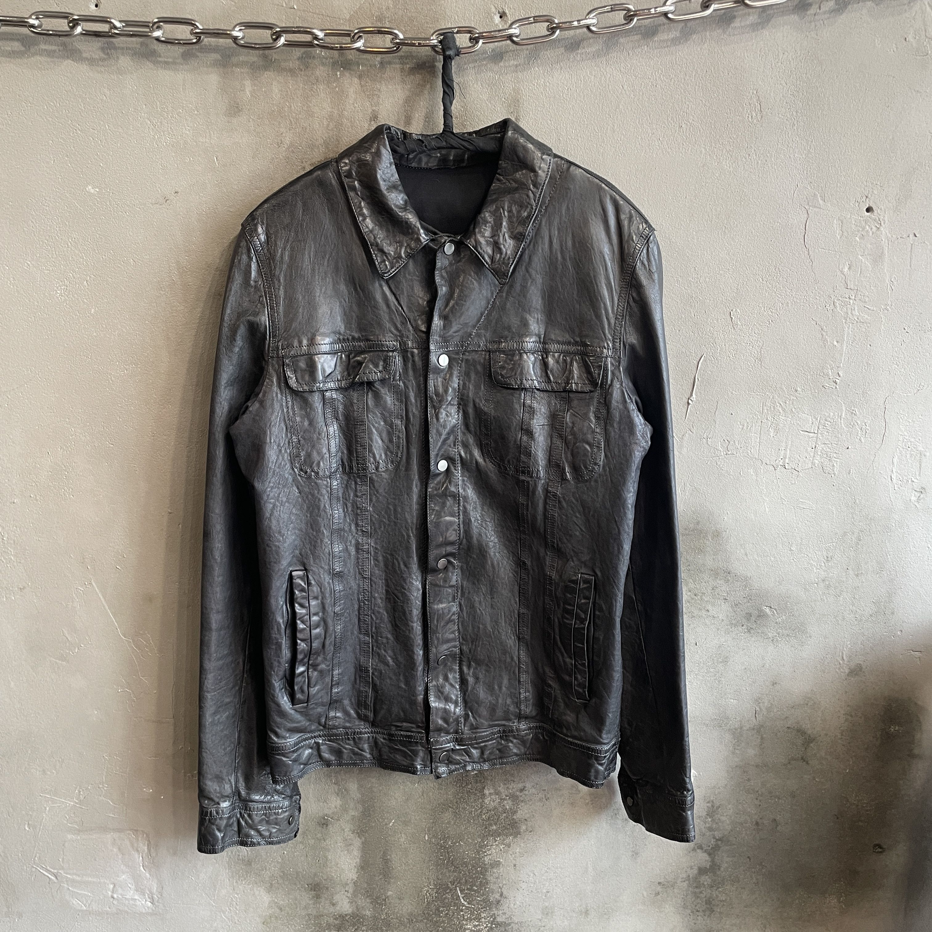 Salvatore Santoro Salvatore Santoro Washed Leather Trucker Jacket Size US S / EU 44-46 / 1 - 1 Thumbnail
