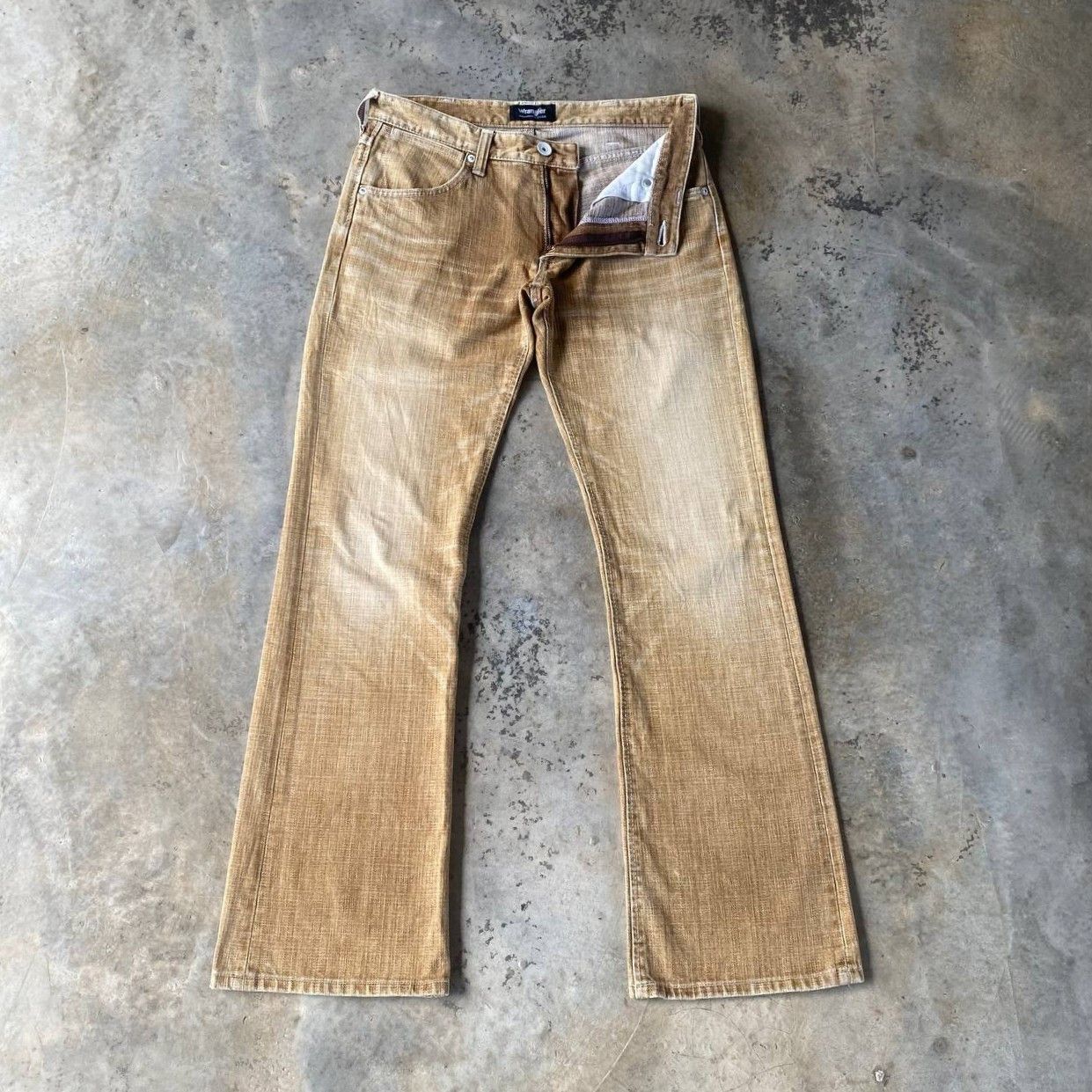 Wrangler FLARED VINTAGE 00s WRANGLER SUN FADED OCHRE Size US 30 / EU 46 - 5 Thumbnail