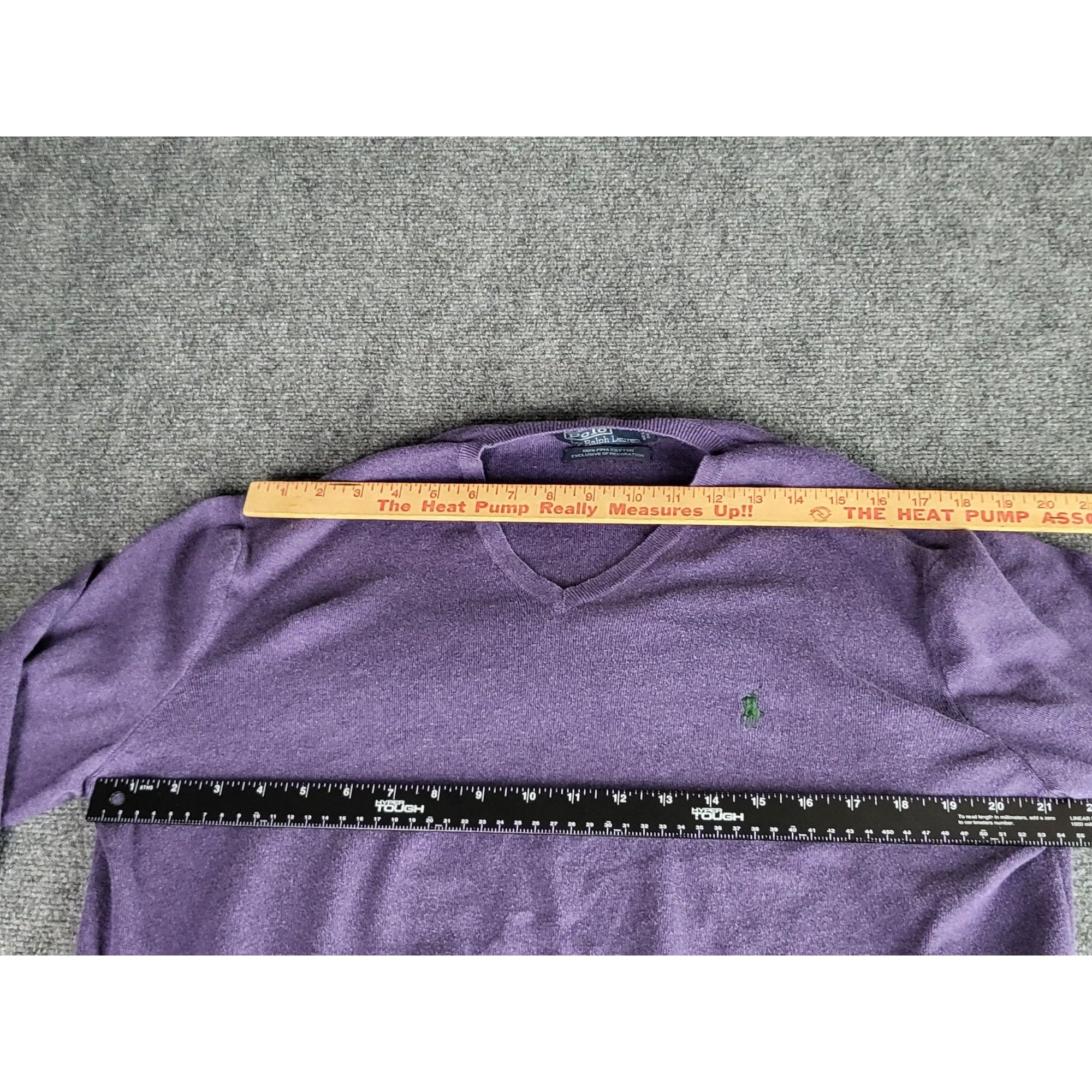 Polo Ralph Lauren Polo Ralph Lauren Pima Cotton Sweater Men Sz XL V Neck Purpl Size US XL / EU 56 / 4 - 5 Thumbnail