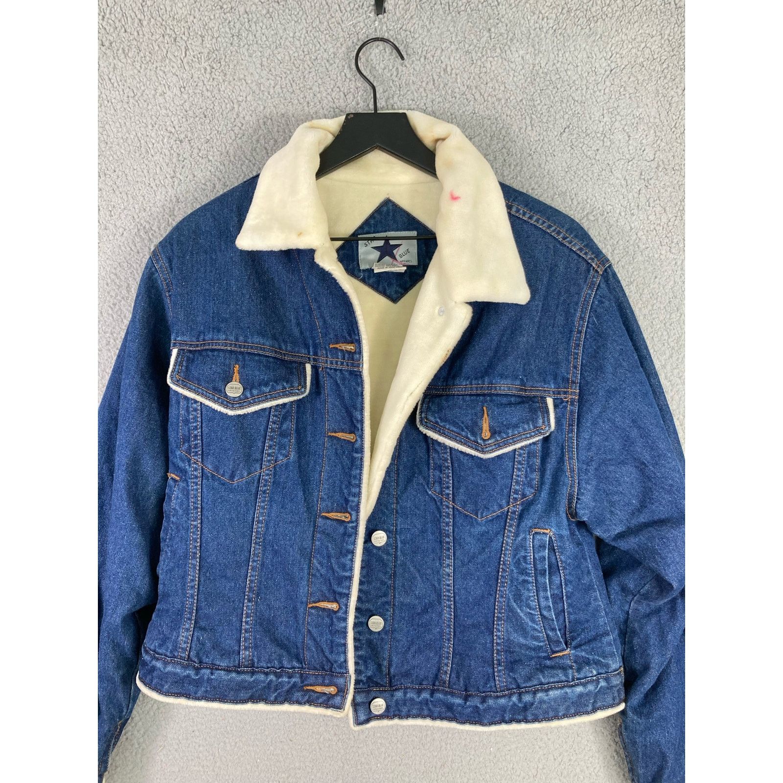 Other VTG Blue Star Apparel Denim Jacket Sherpa Style Rare Large Size L / US 10 / IT 46 - 6 Thumbnail