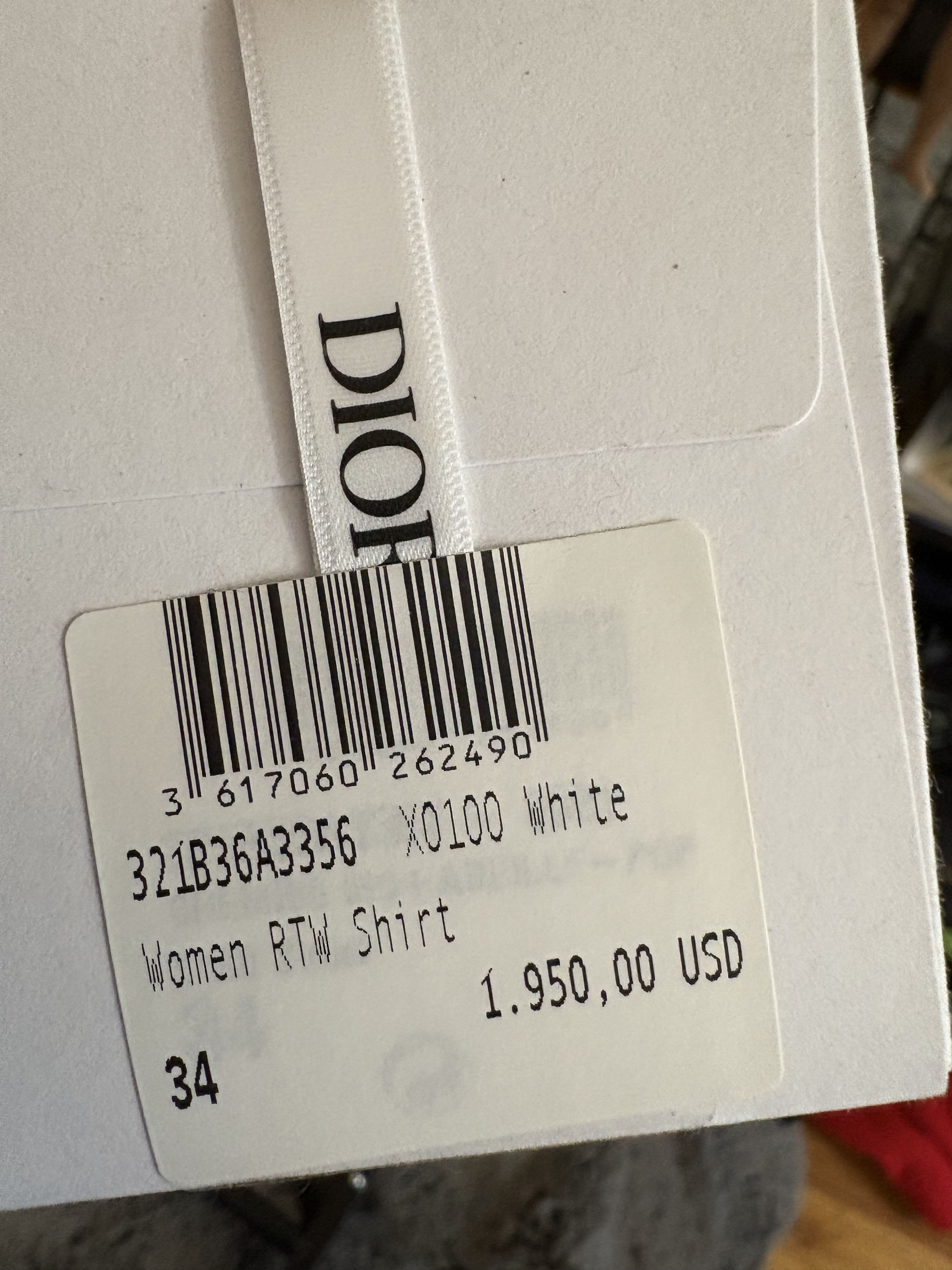 Dior DIOR White Cotton Blouse Size 34 Originally $1950 NWT Size XS / US 0-2 / IT 36-38 - 5 Thumbnail
