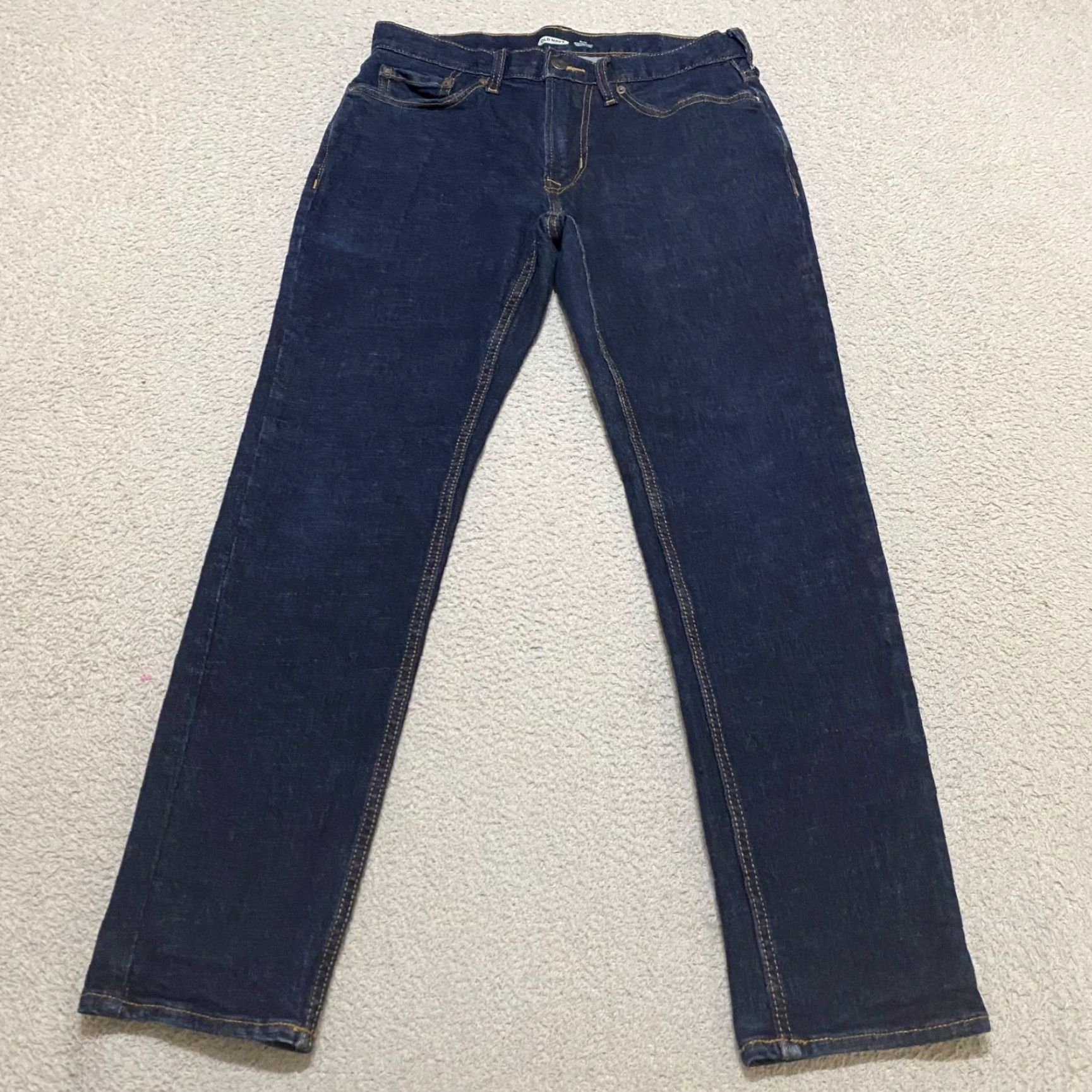 Old Navy Old Navy Jeans Mens 30x30 Blue Denim Dark Wash Slim Fit Straight Leg Mid Rise Shirt Mens Jeans Blue Dark Wash Classic Denim Slim Straight 30x30 Mens Size US 30 / EU 46 - 2 Thumbnail