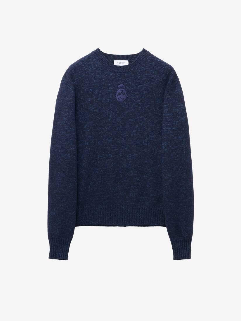 o1srvl11e0226 Skull Sweater In Navy