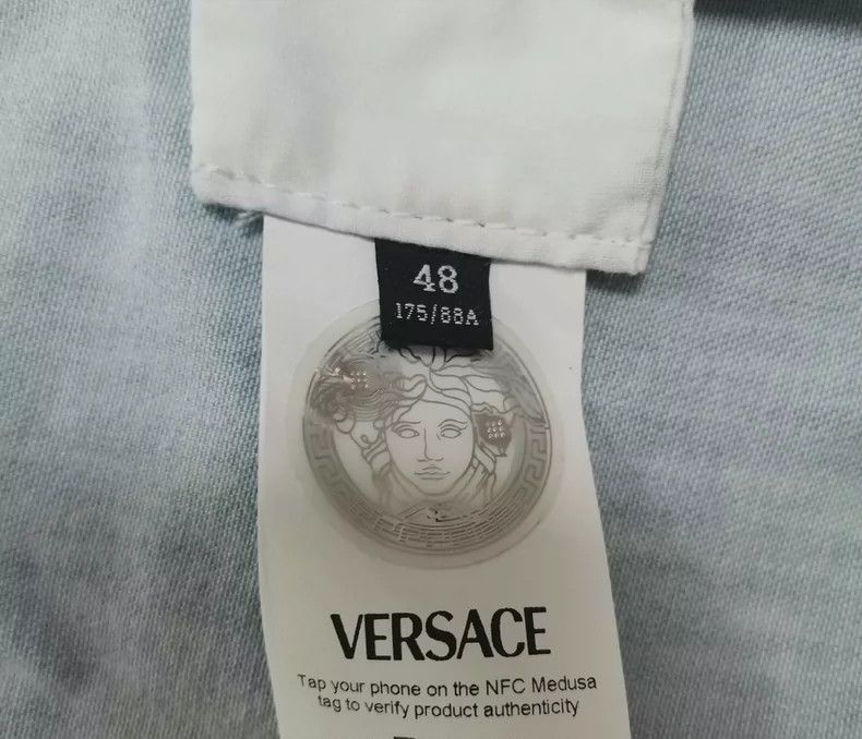 Versace Versace Denim short-sleeved shirt Size US L / EU 52-54 / 3 - 7 Thumbnail
