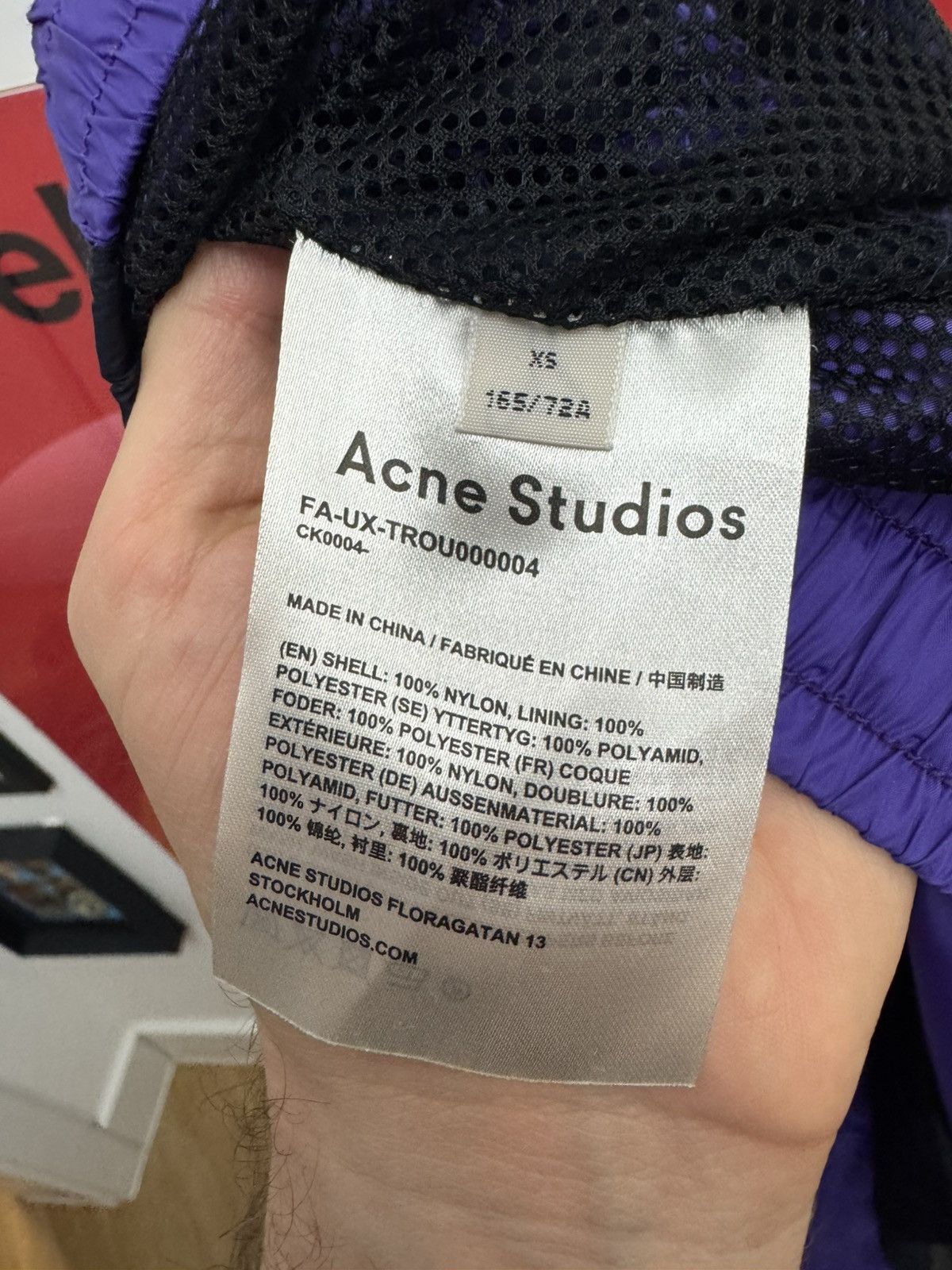 Acne Studios Acne Studios Face Logo Nylon Purple Designer Sweatpant Hype Size US 29 - 6 Thumbnail