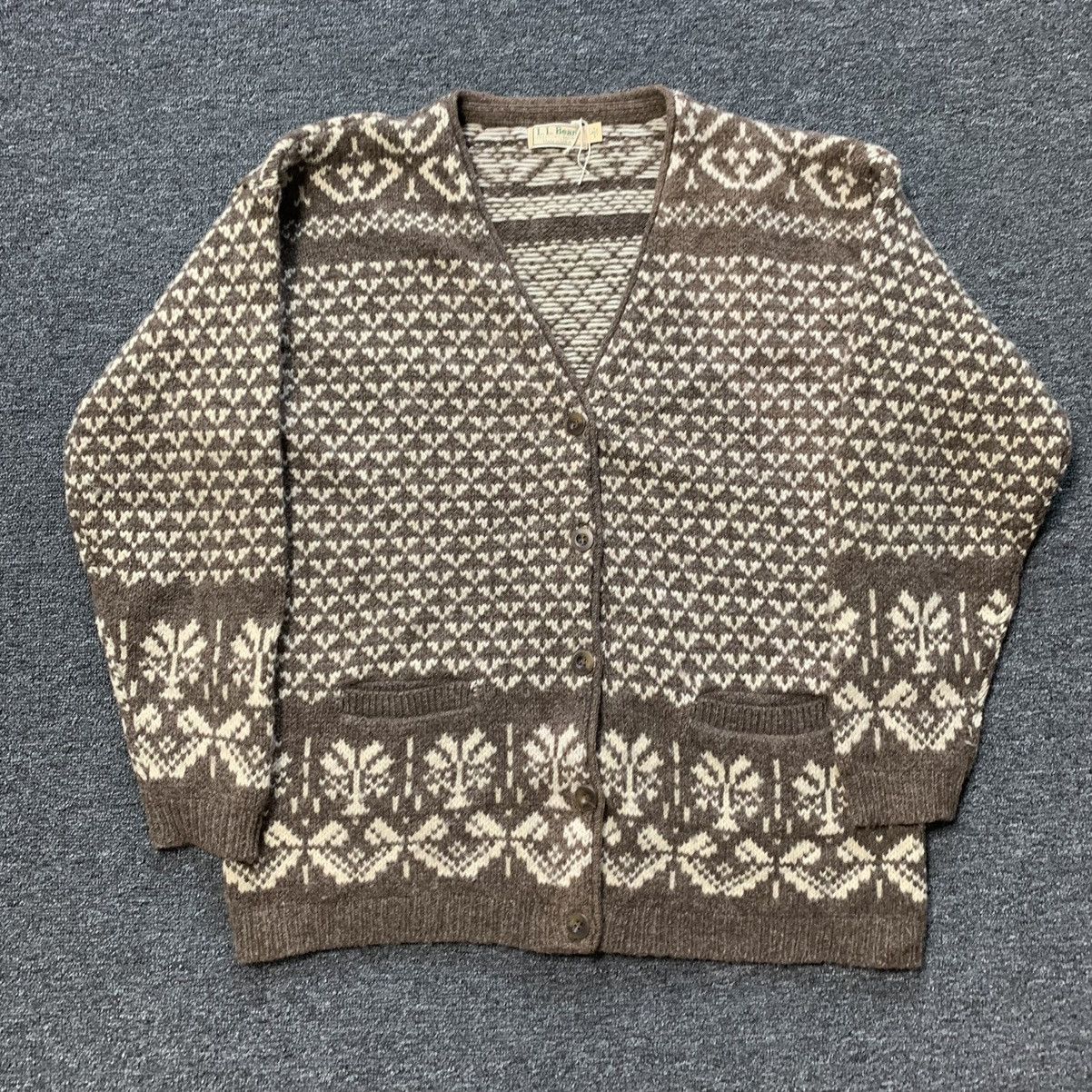 L.L. Bean Rare Vintage LL Bean Knit Sweater 100% Wool Size US L / EU 52-54 / 3 - 4 Thumbnail