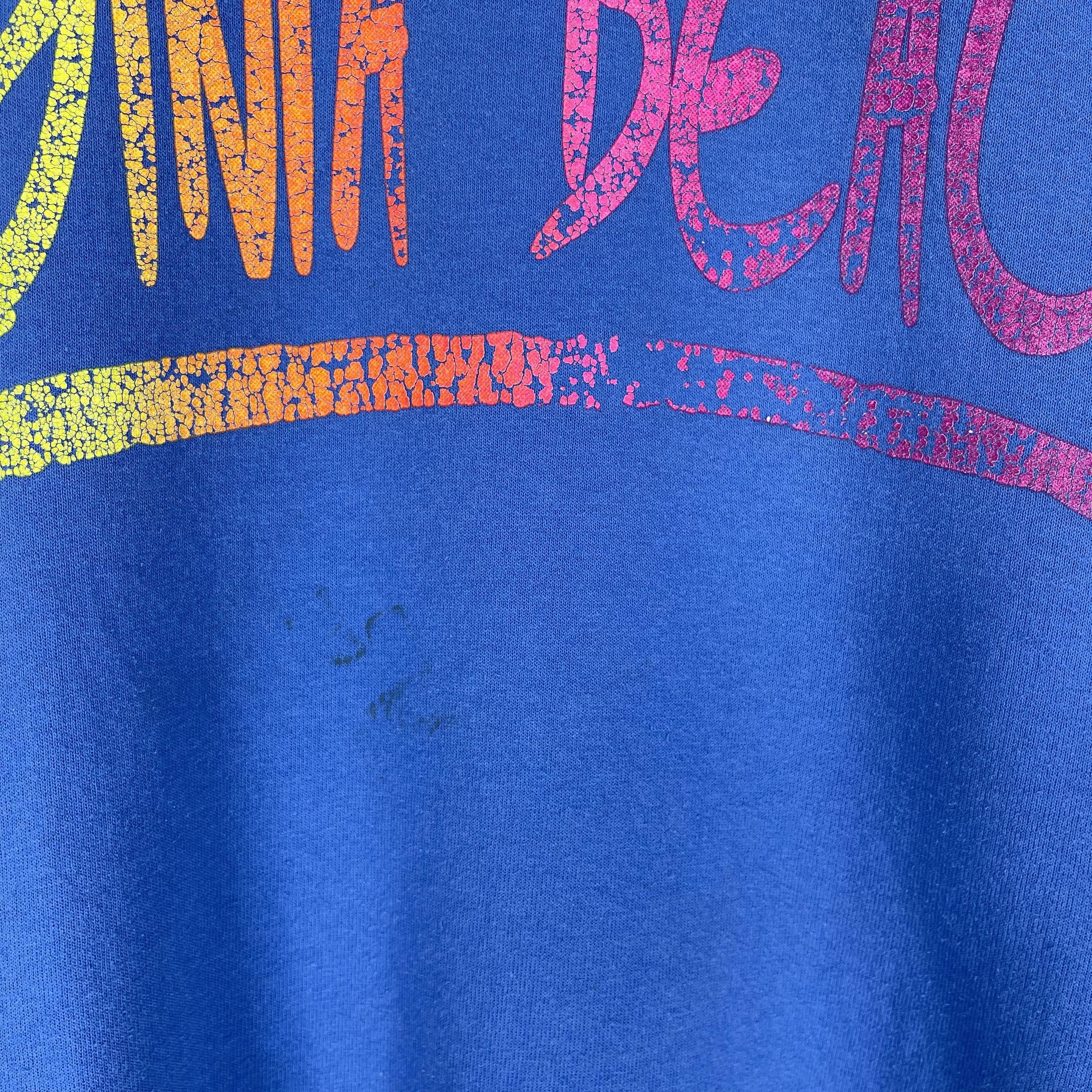 Vintage Vintage VIRGINIA BEACH Spellout Printed Sweatshirt Size US M / EU 48-50 / 2 - 4 Thumbnail