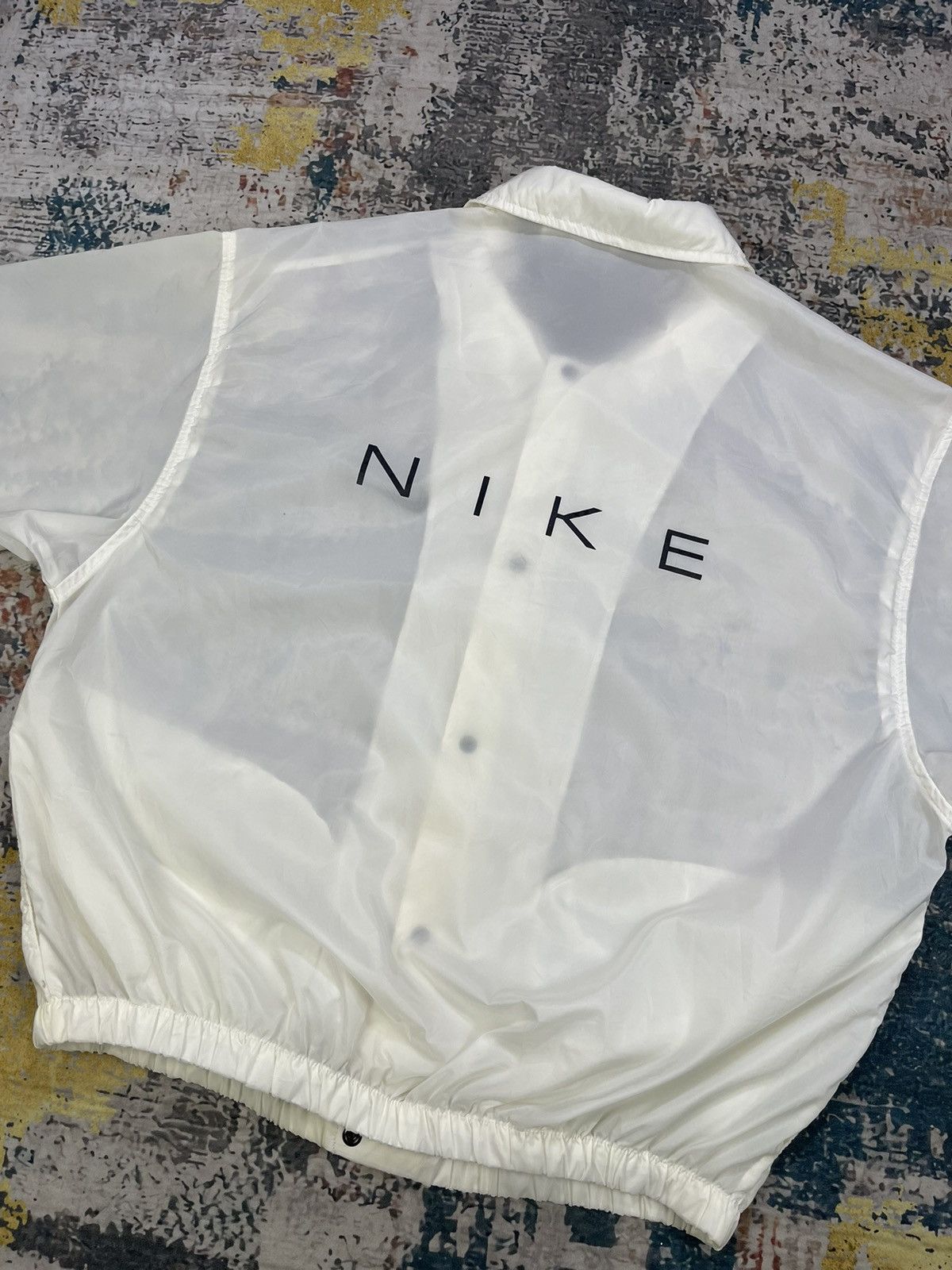 Nike Vtg 90s Nike Swoosh Back Spell Couch Jacket Size US L / EU 52-54 / 3 - 1 Thumbnail