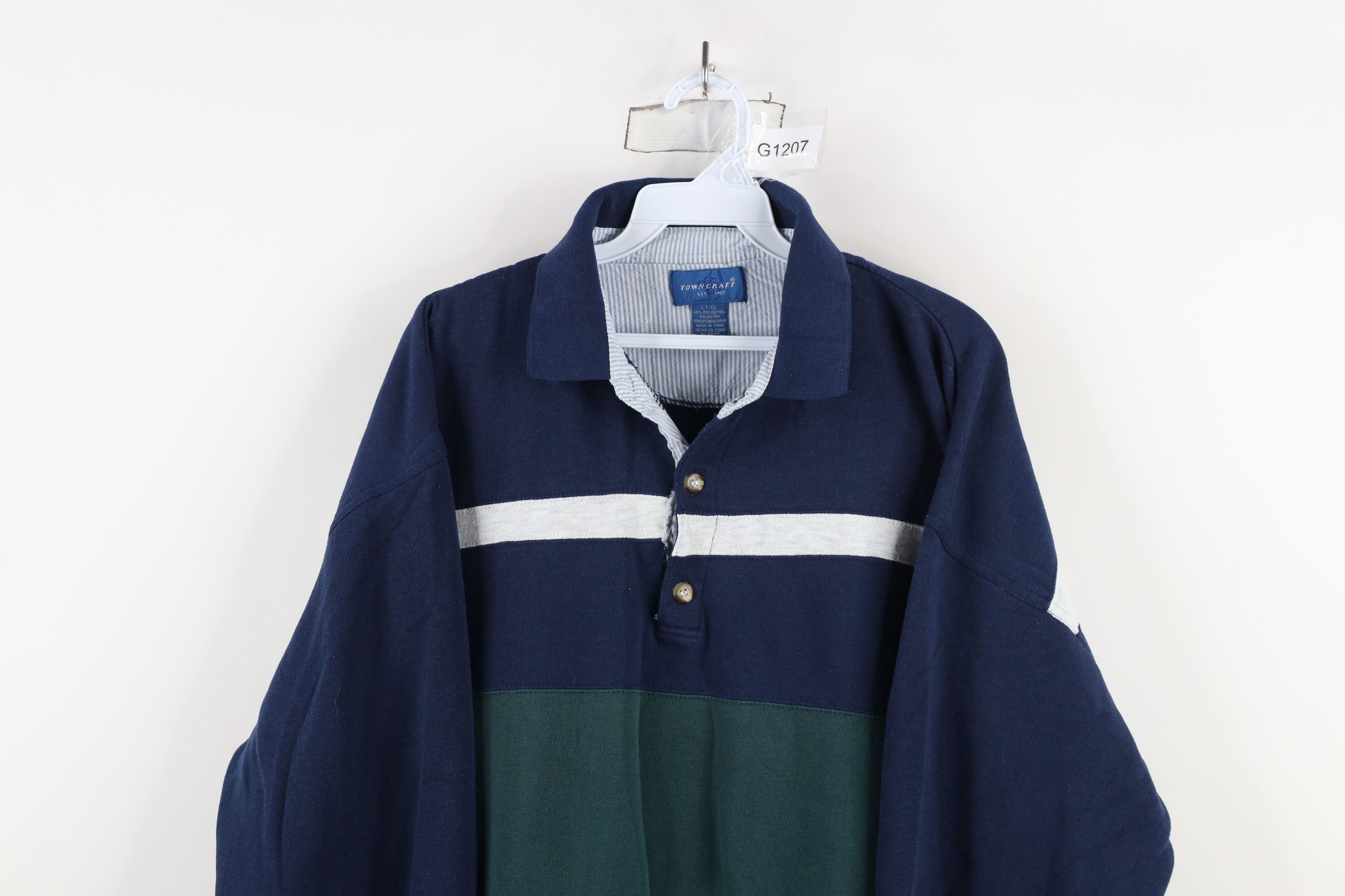 Vintage Vintage 90s Streetwear Distressed Collared Sweatshirt Size US L / EU 52-54 / 3 - 2 Thumbnail