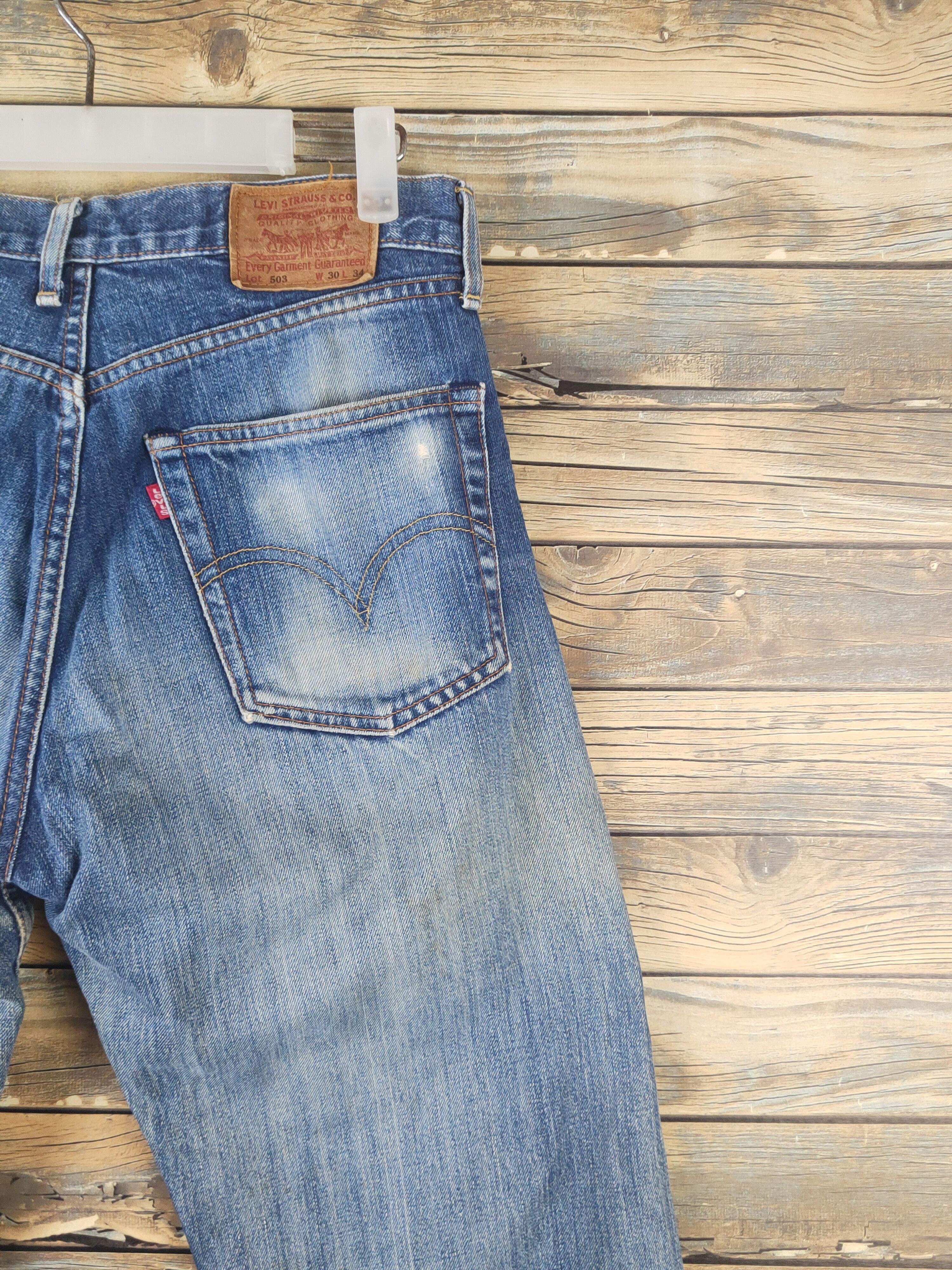 Levi's DL 503 Levi's Blue Distressed Ripped Denim Jeans #1639 Size US 30 / EU 46 - 11 Thumbnail
